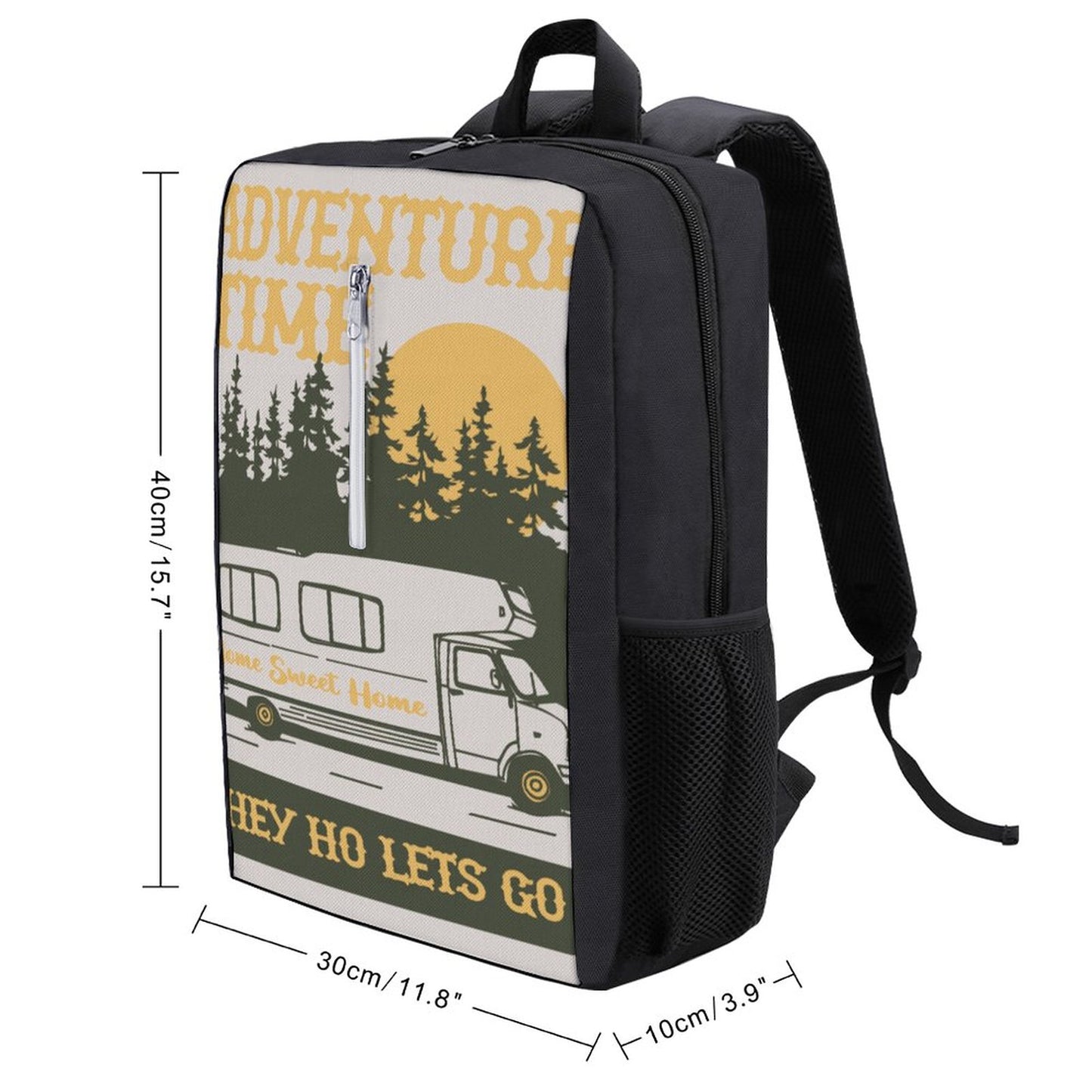 Online Customize Backpack with Charging Port Retro Car Scenery