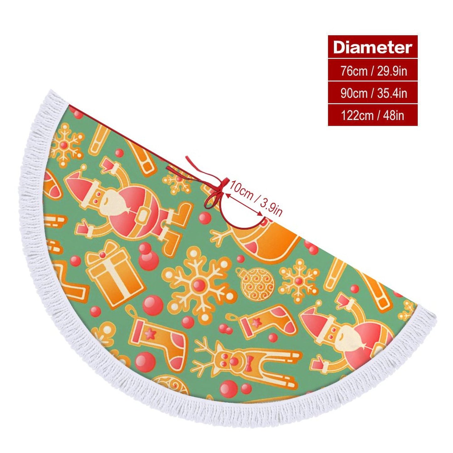 Online Custom Christmas Tree Skirt Tassel Lace