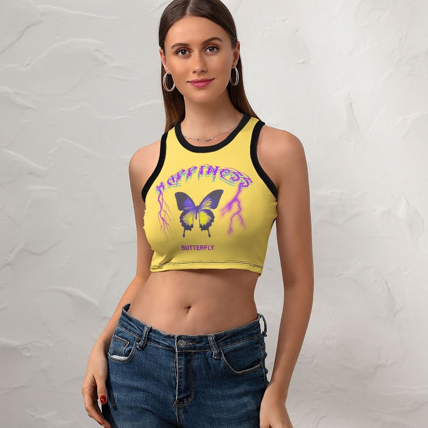 Online Customize Casual Wear for Women Crop Top Butterfly T-shirt