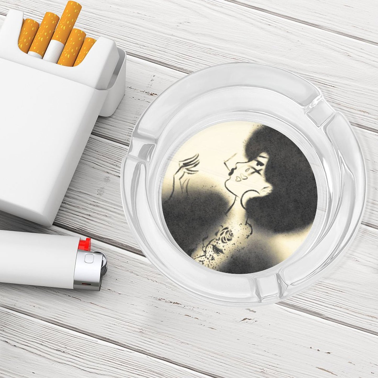Online DIY Glass Ashtray Girl Paintings One Size