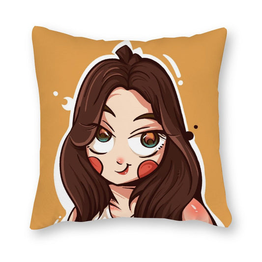 Online DIY Canvas Pillow Case Cartoon Avatar Girl Only Pillowcase