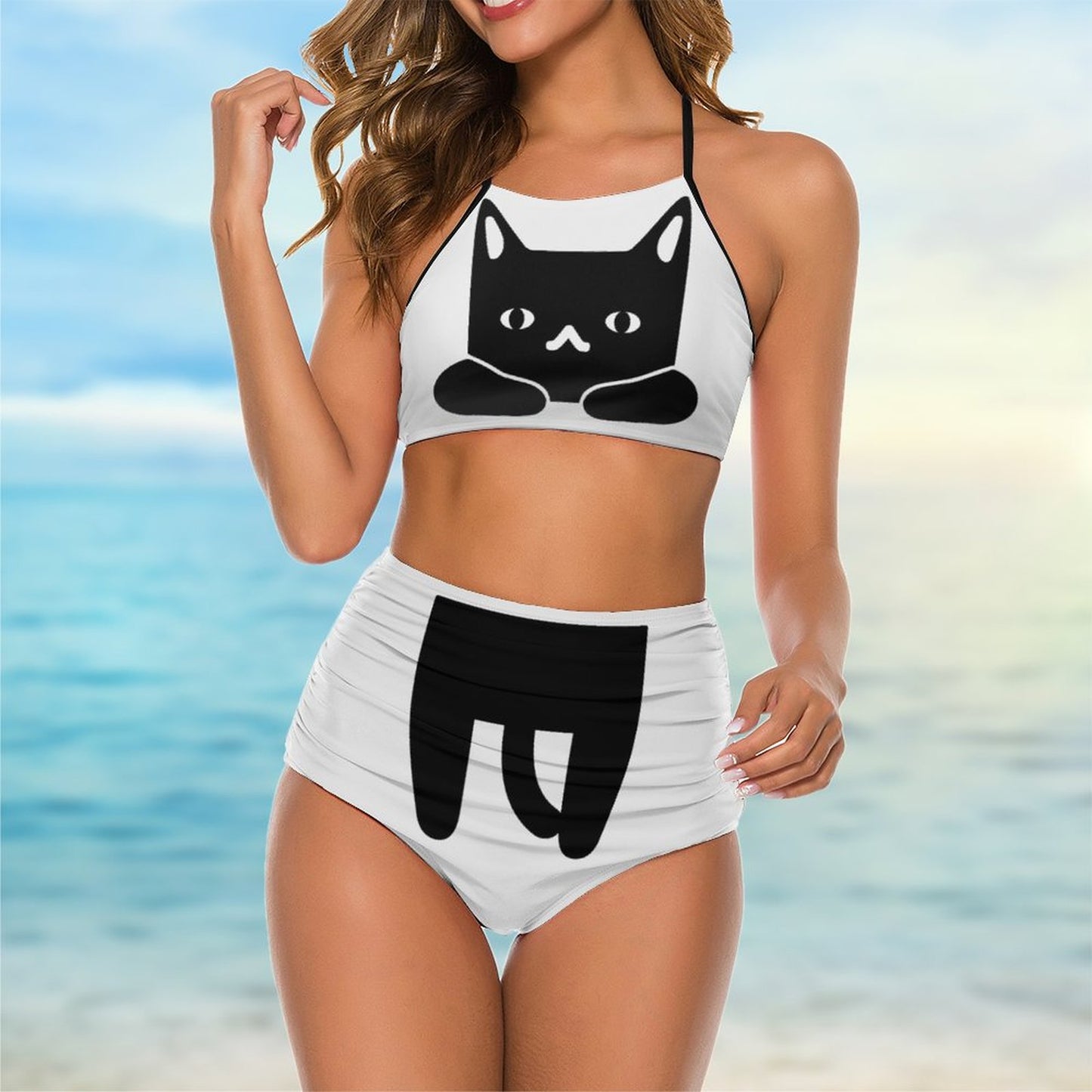 Online Customize Swimwear for Women Swimsuit Hanging Cat