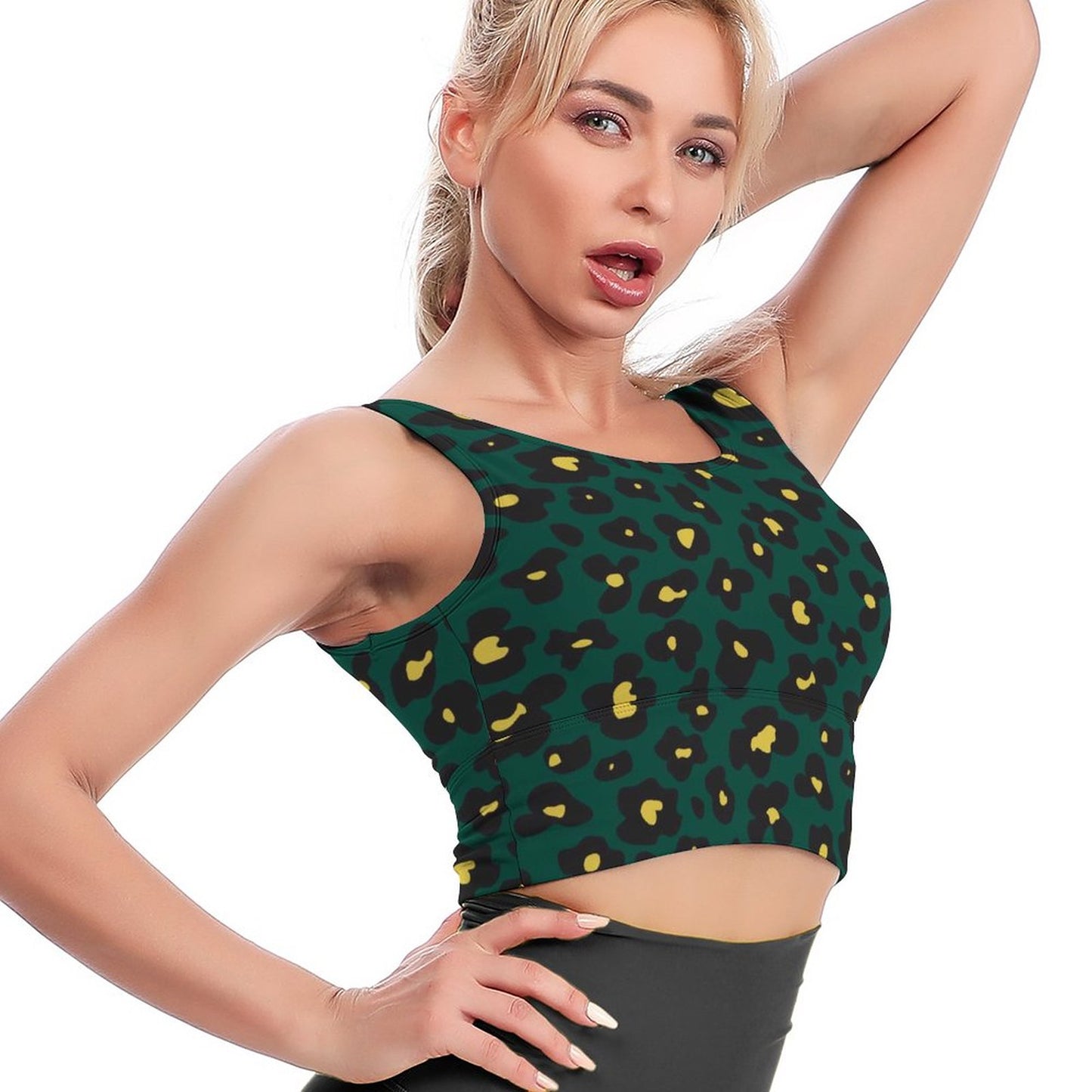 Online Customize Sportswear for Women Sports Bra Women's Tank Top Leopard Grain