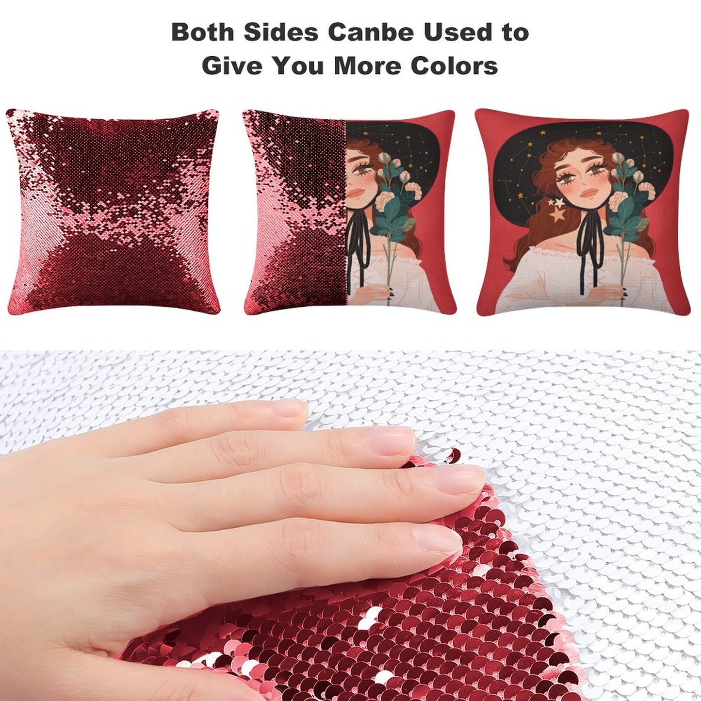 Online DIY Glitter Pillow Case 1 PC Only Pillowcase 15.7"×15.7"