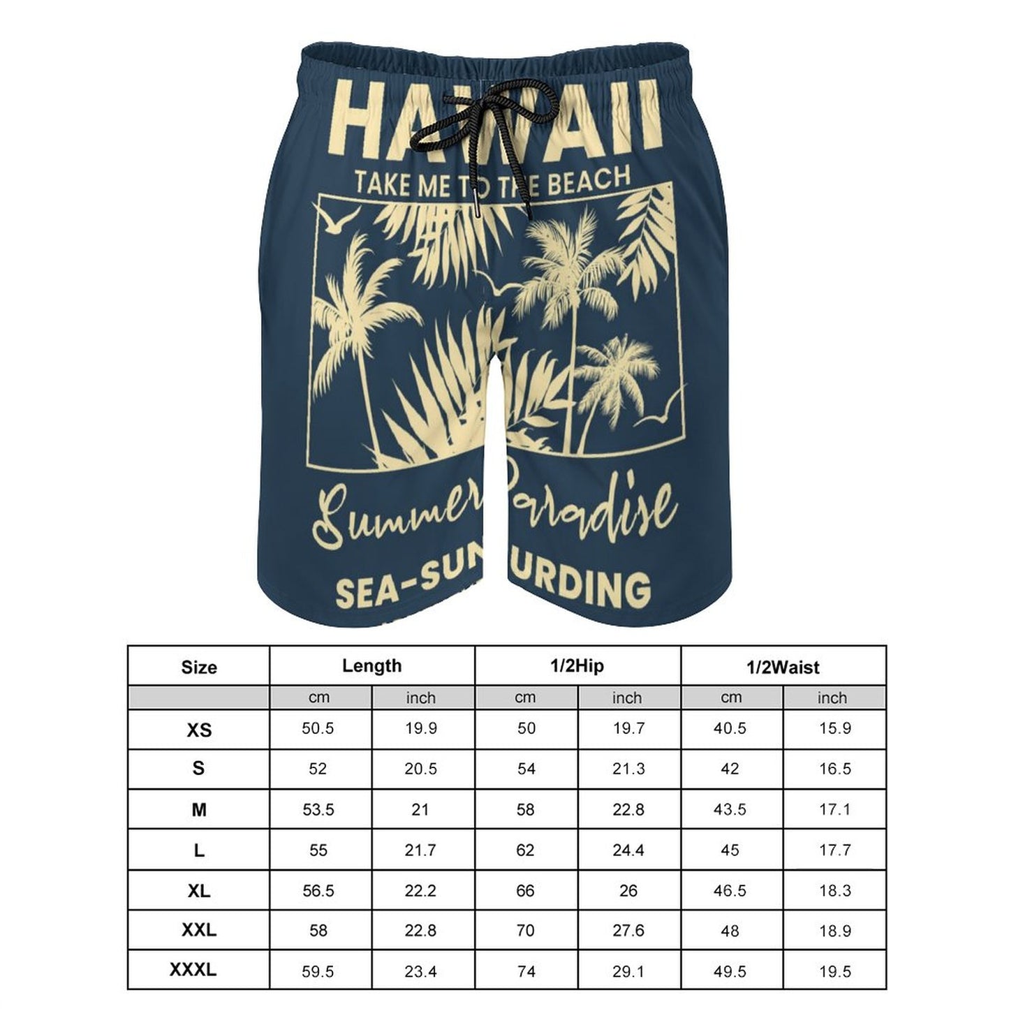 Online DIY Men's Beach Shorts Hawaii