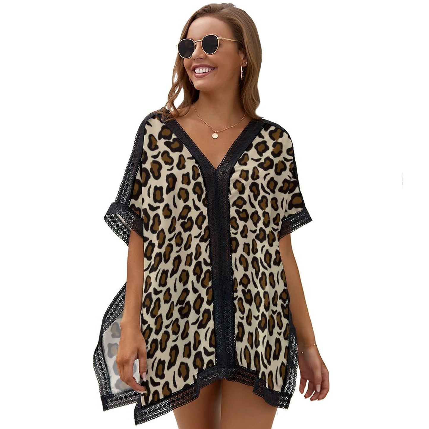 Online Customize Swimwear for Women Beach Swim Cover Leopard Print One Size