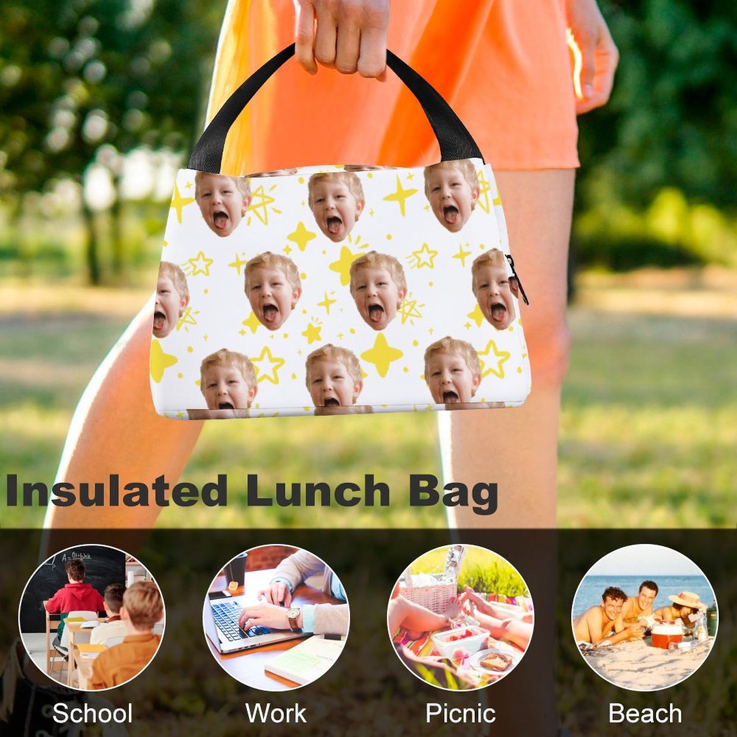 Online DIY Lunch Bag Boy Texture