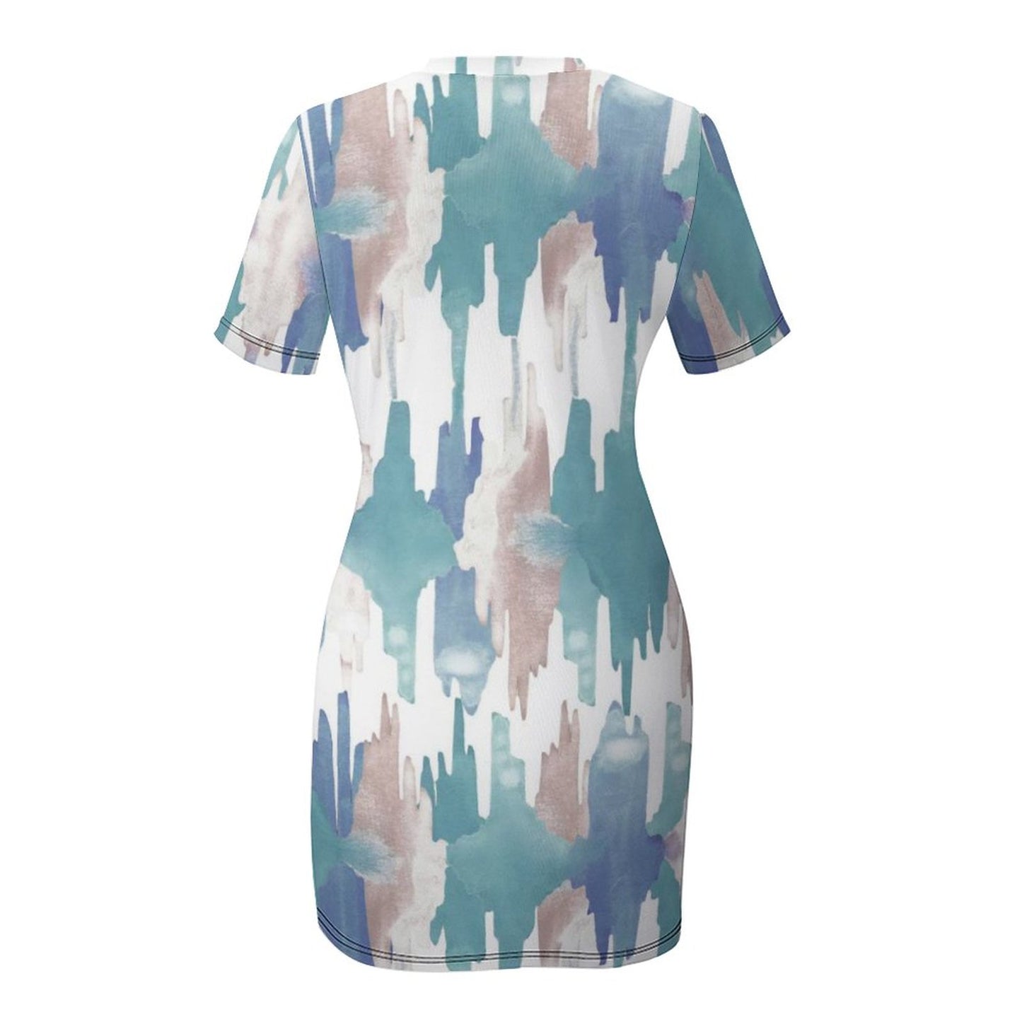 Online Custom Dress for Women Short Sleeved Dress Tie-Dye