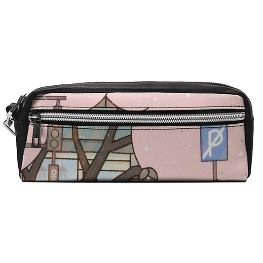 Online DIY Pen Bag Small Cosmetic Bag Wait for A Car 20*10*5.5cm