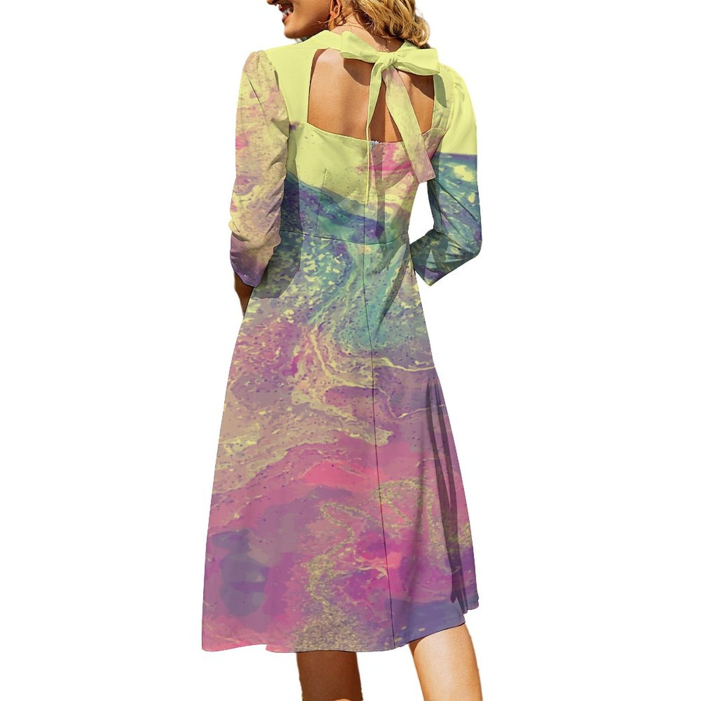 Online DIY Dress for Women Flare Dress Color Fluid