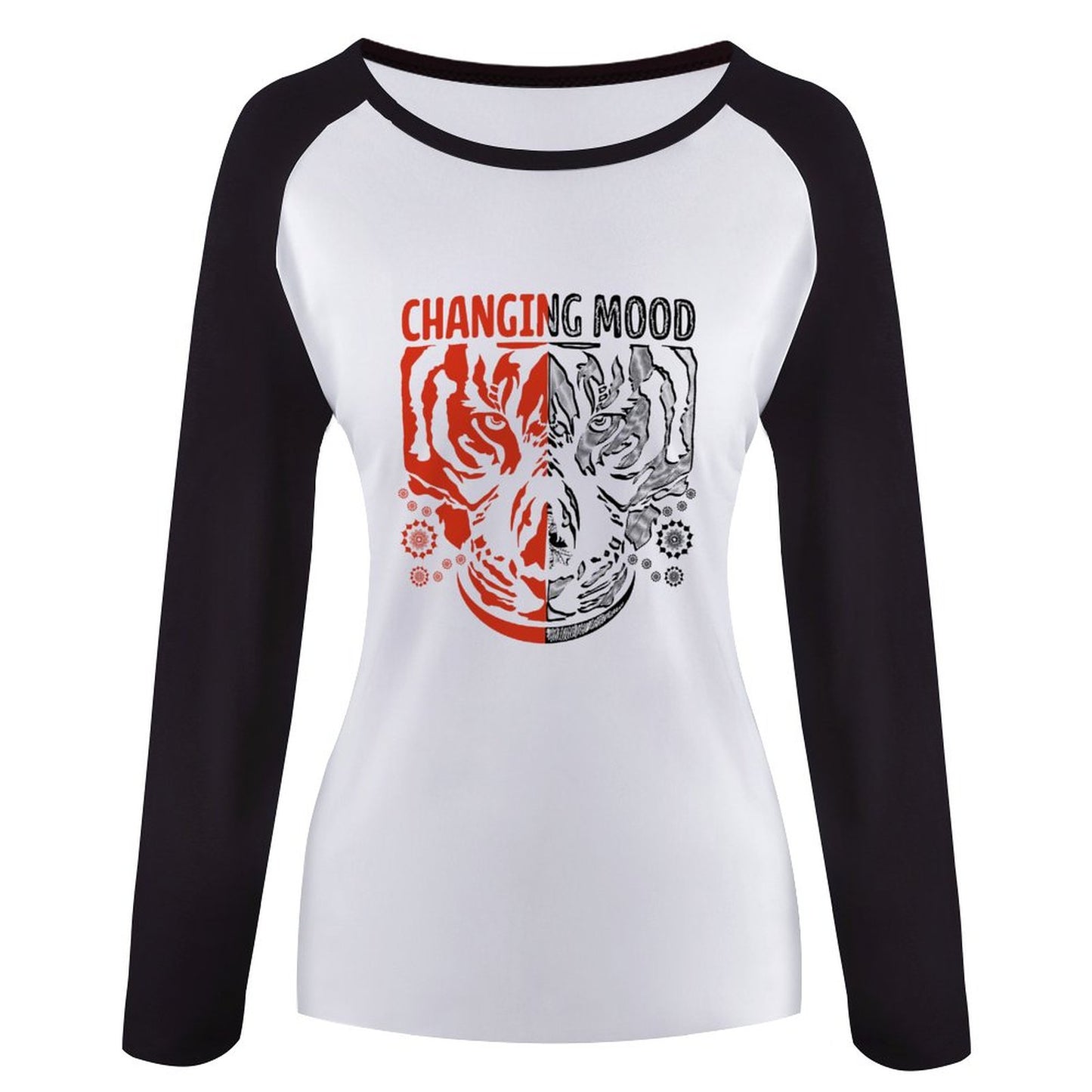 Online DIY T-shirt for Women Women's Long Sleeve T-Shirt The Tiger Pumpkin Face