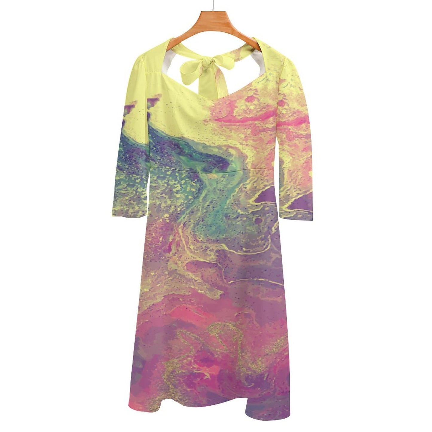 Online DIY Dress for Women Flare Dress Color Fluid