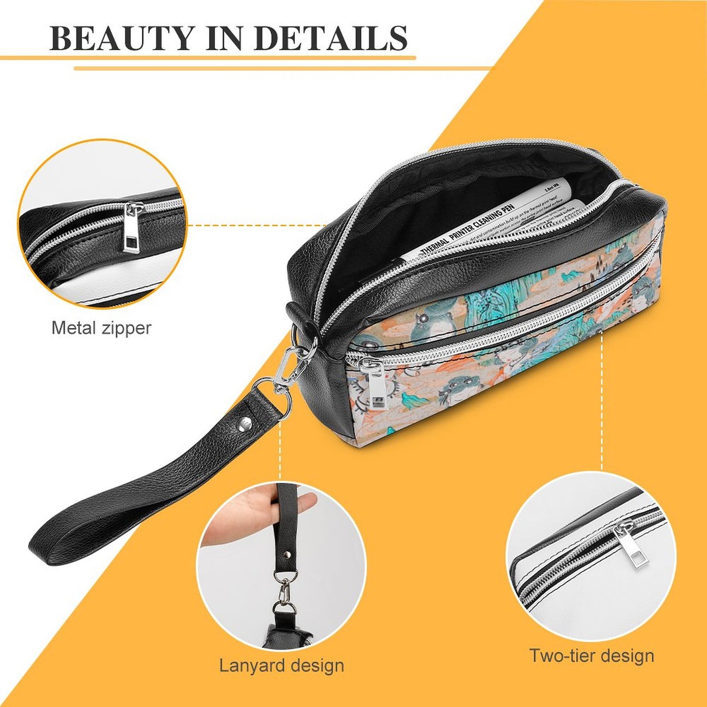 Online DIY Pen Bag Small Cosmetic Bag 20*10*5.5cm