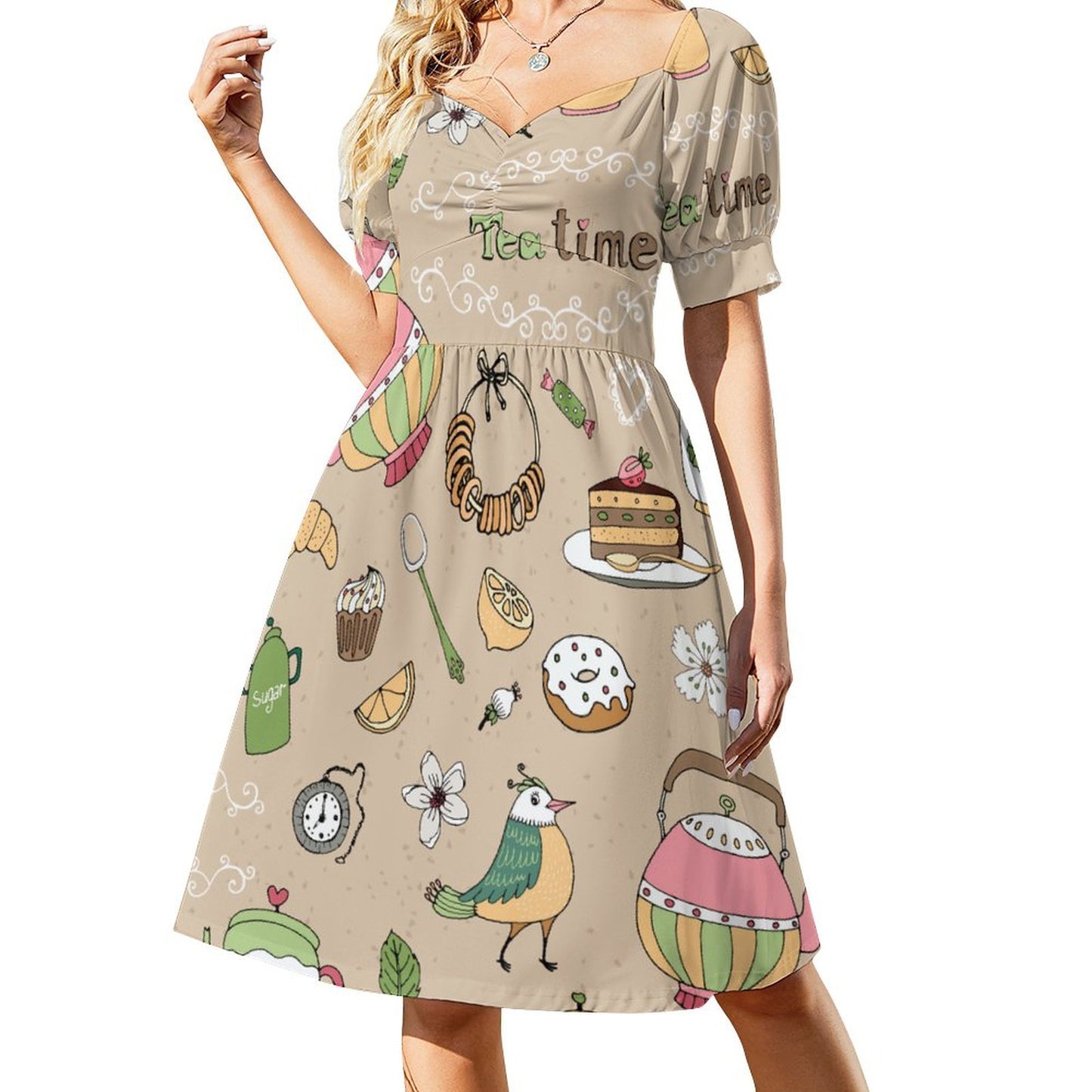 Online Customize Dress for Women Dress Retro Afternoon Tea Time