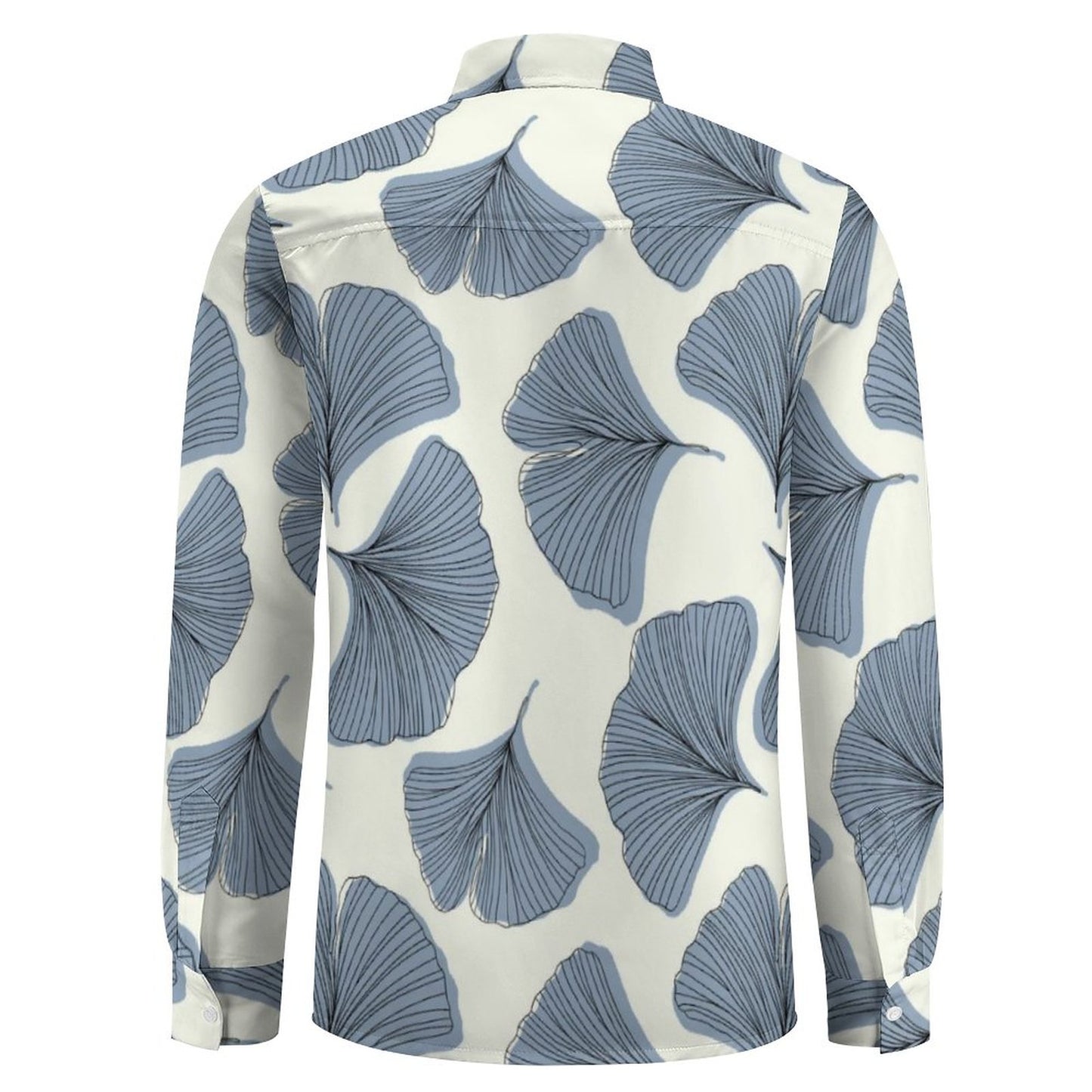 Online Custom Large Long Sleeve Shirt Ginkgo Leaves