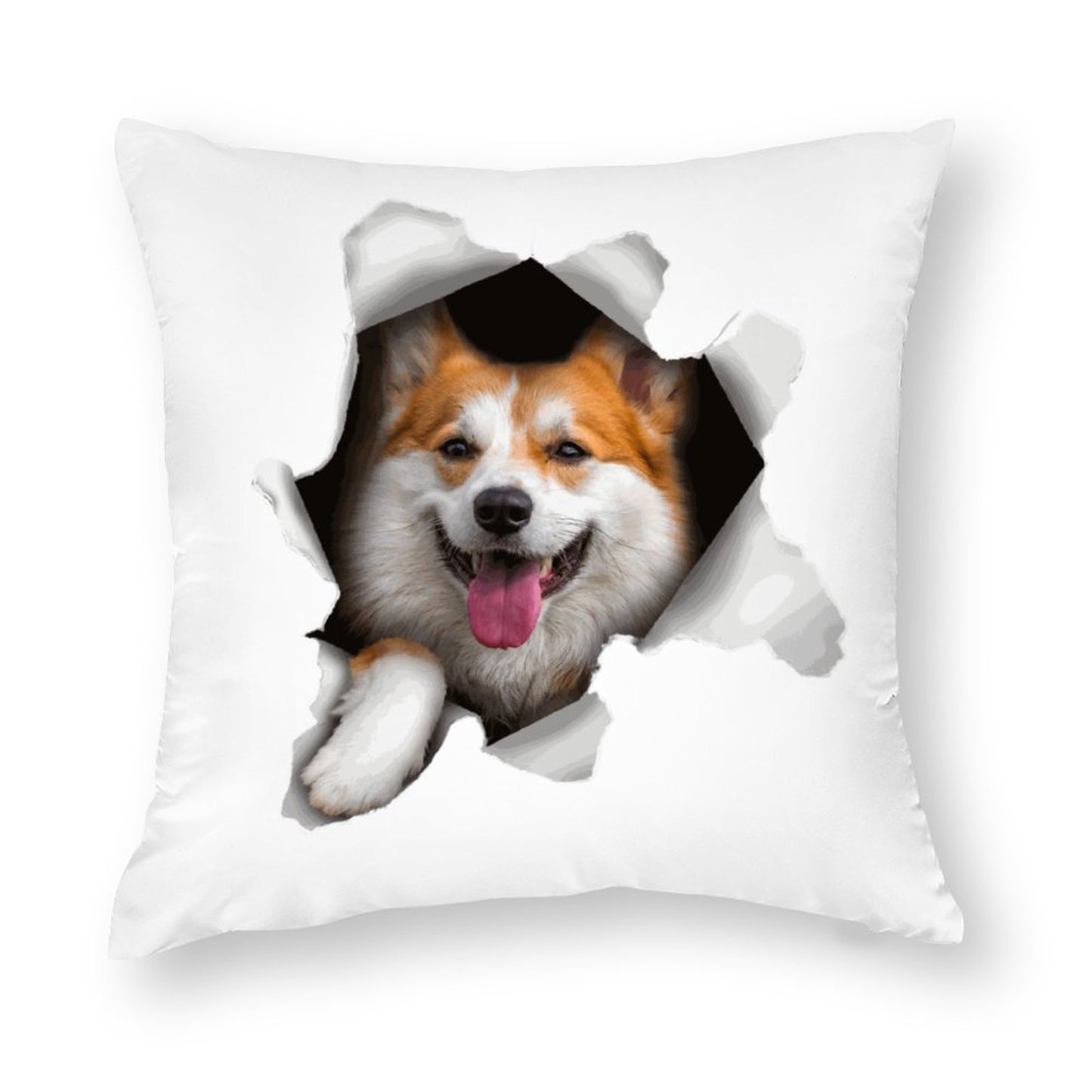 Online Custom Polyester Pillow Case Set of 4 Paper Hole Dog Only Pillowcase