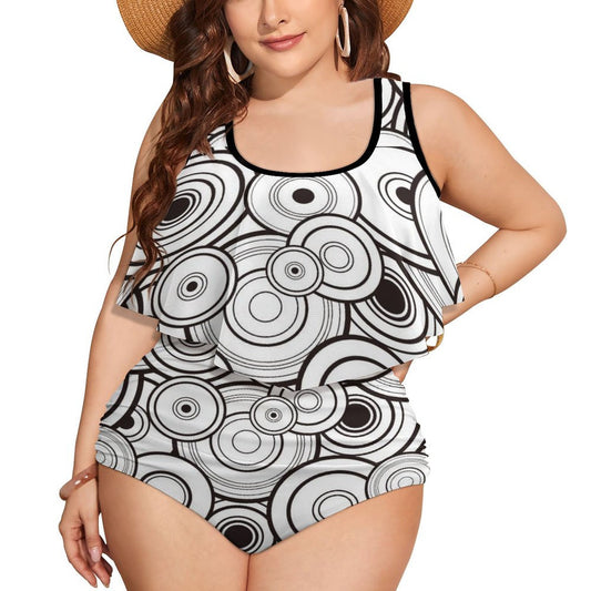 Online Customize Plus Size for Women Two-piece Swimsuit Circular