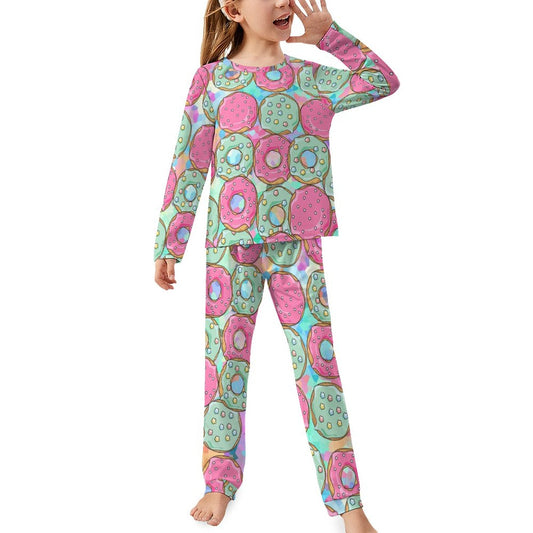 Online Custom Children's Pajama Suit Donuts Pattern
