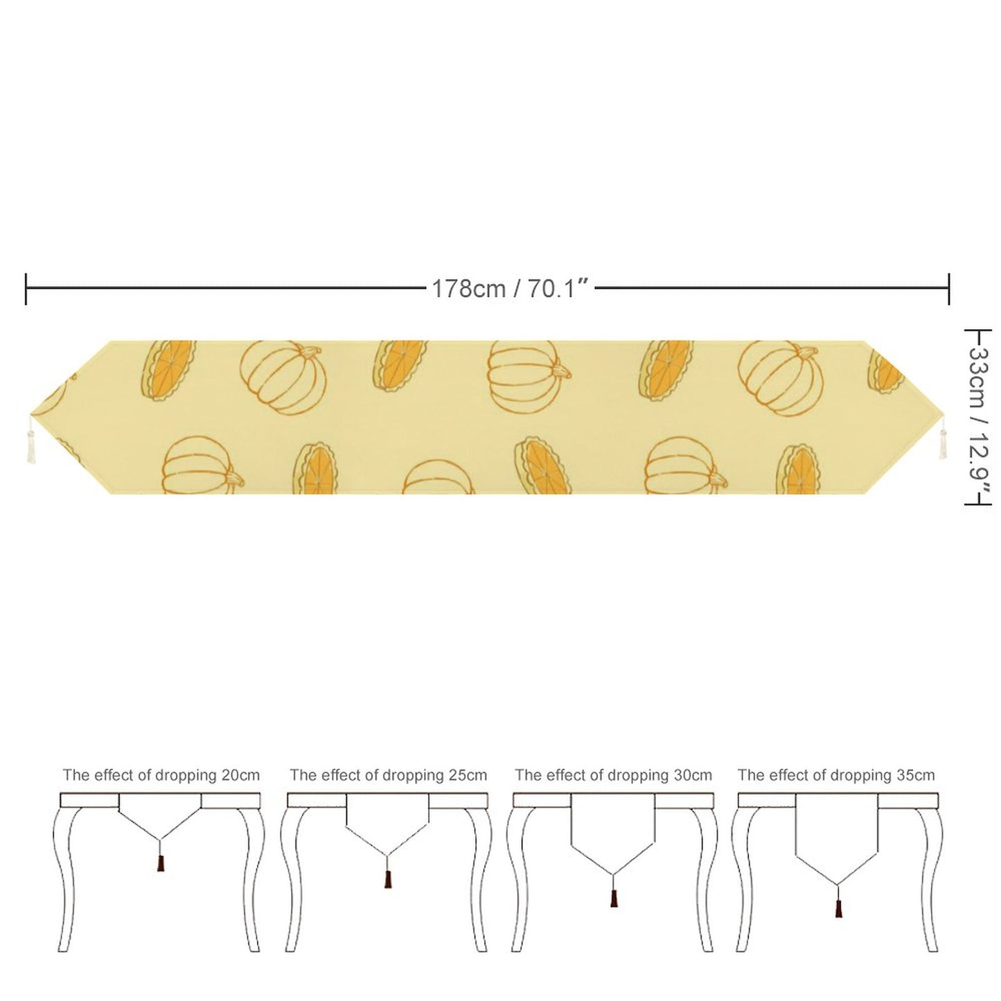 Online Customize Table Runner Pumpkin Pie Pattern