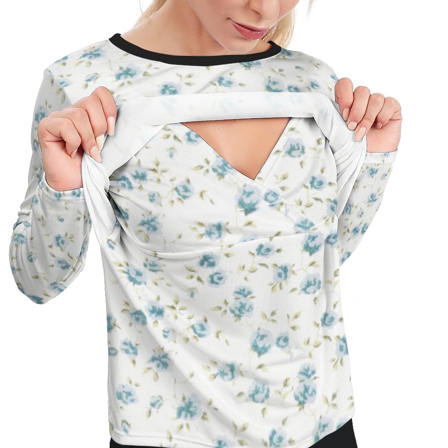 Online Custom T-shirt for Women Long Sleeve Nursing Tops