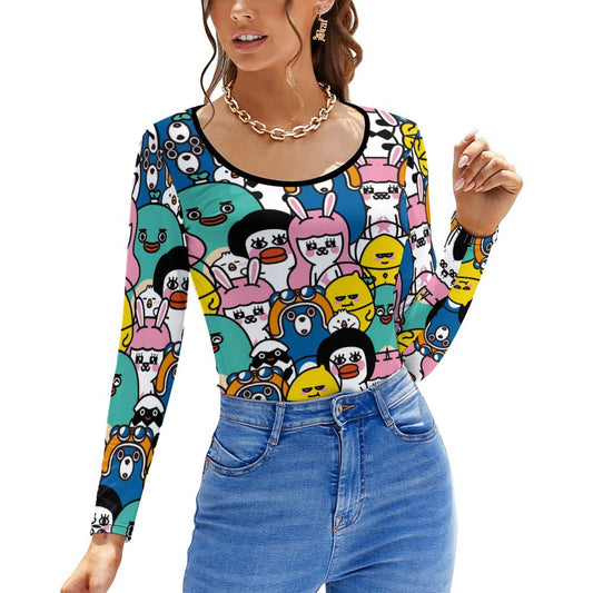 Online DIY T-shirt for Women Big U Undershirts Cute Cartoon Characters Expressions