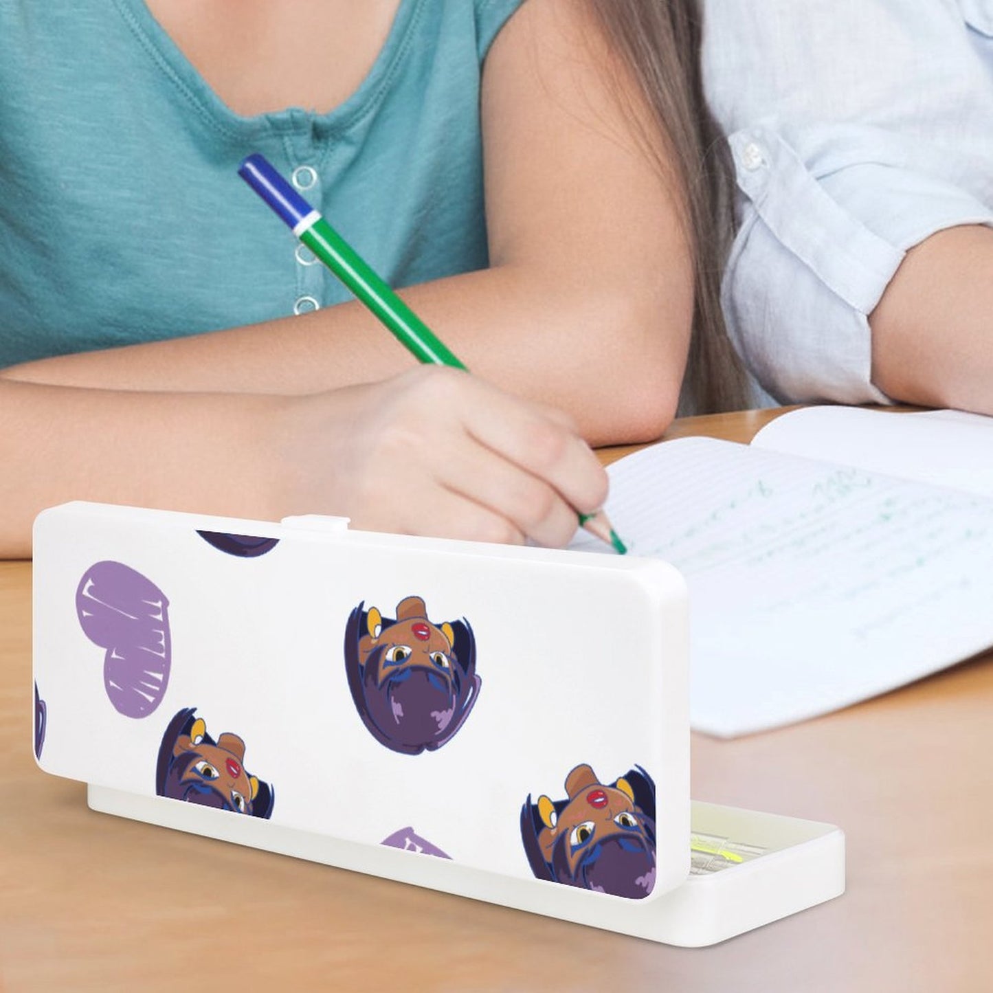 Online Customize Creative Pencil Case Girl Heart Purple One Size