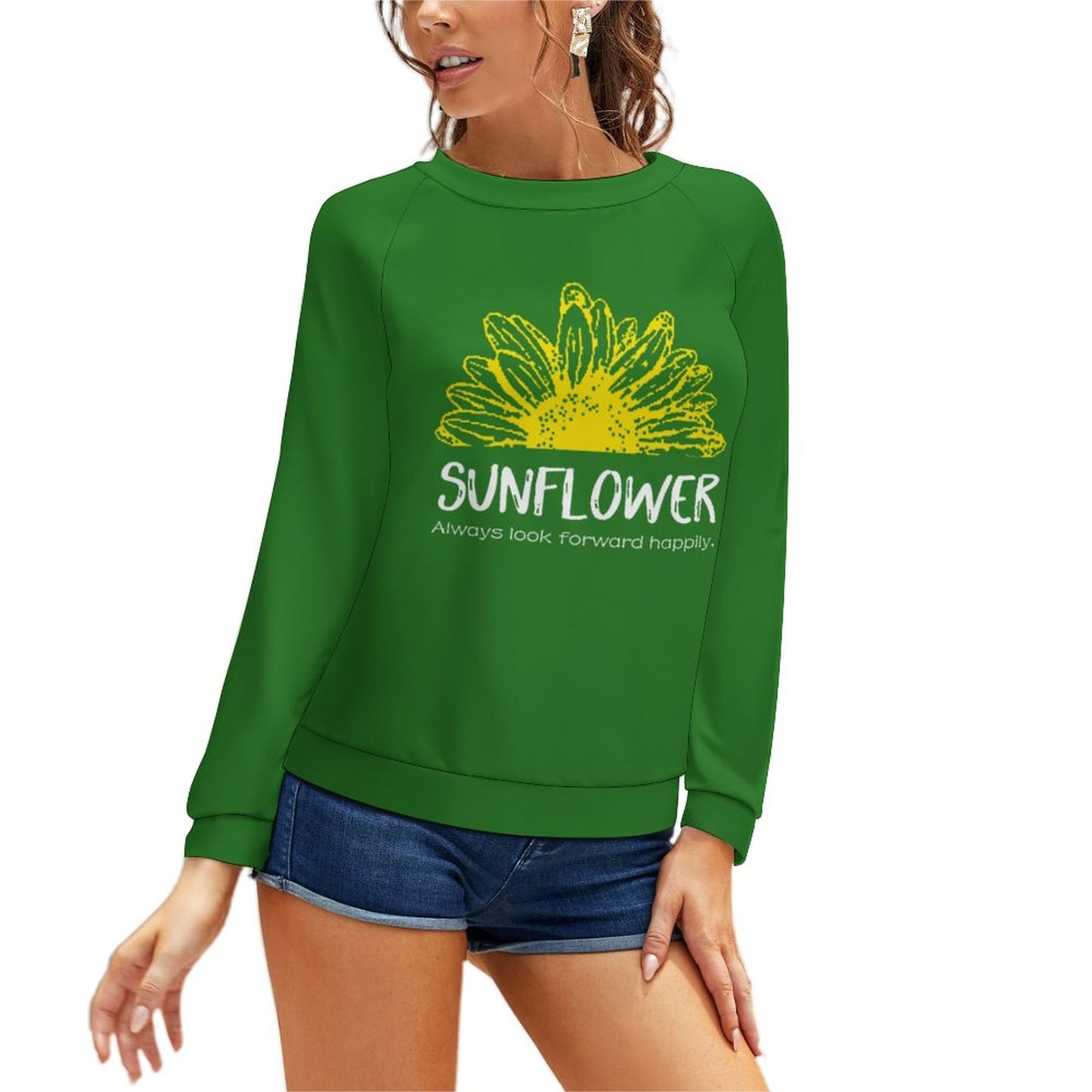 Online Customize Hoodie for Women Raglan Round Neck Sweater 20 Sunshine