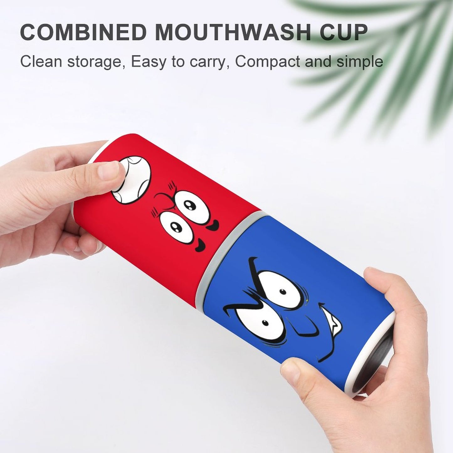 Online Customize Mouthwash Cup Multifunction Magnetic Brushing Cup Red Expression Yellow Expression
