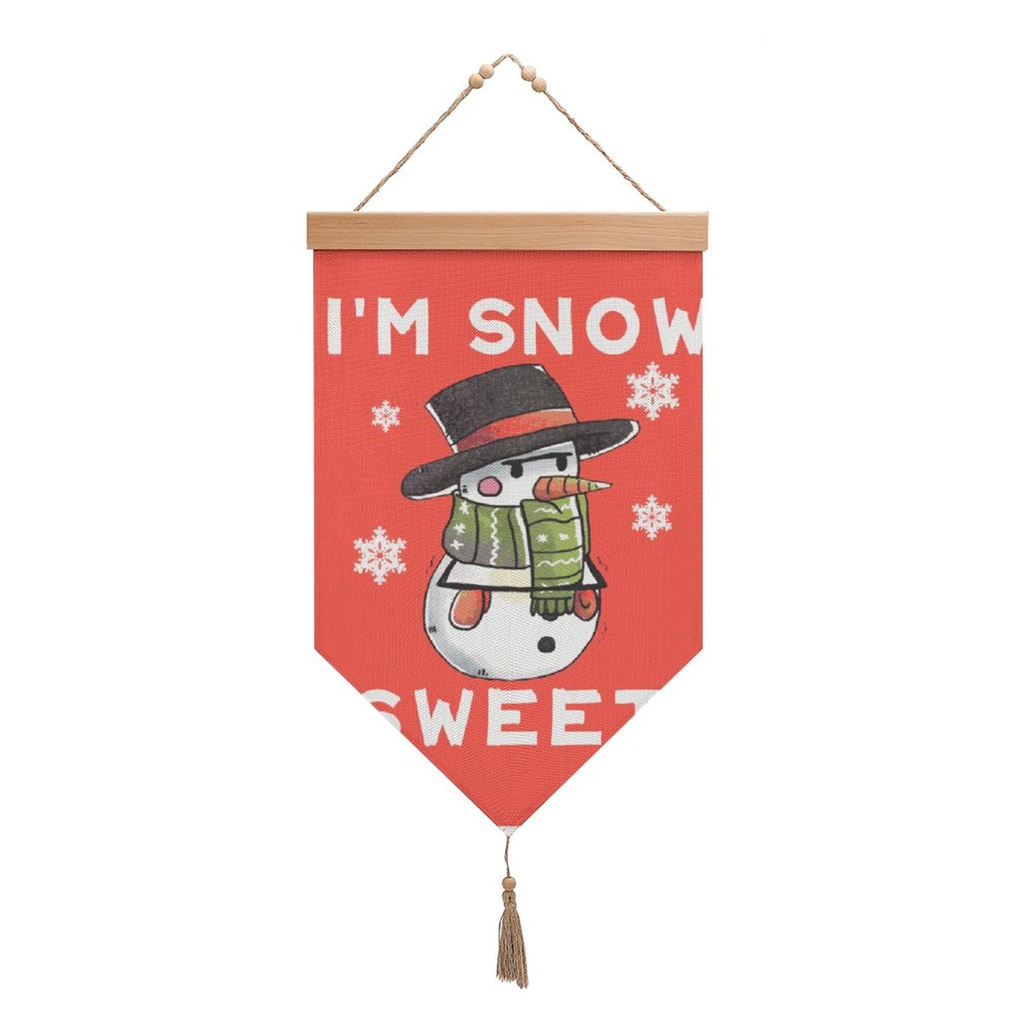 Online DIY Cotton Linen Hanging Flag Christmas Snowman Winter