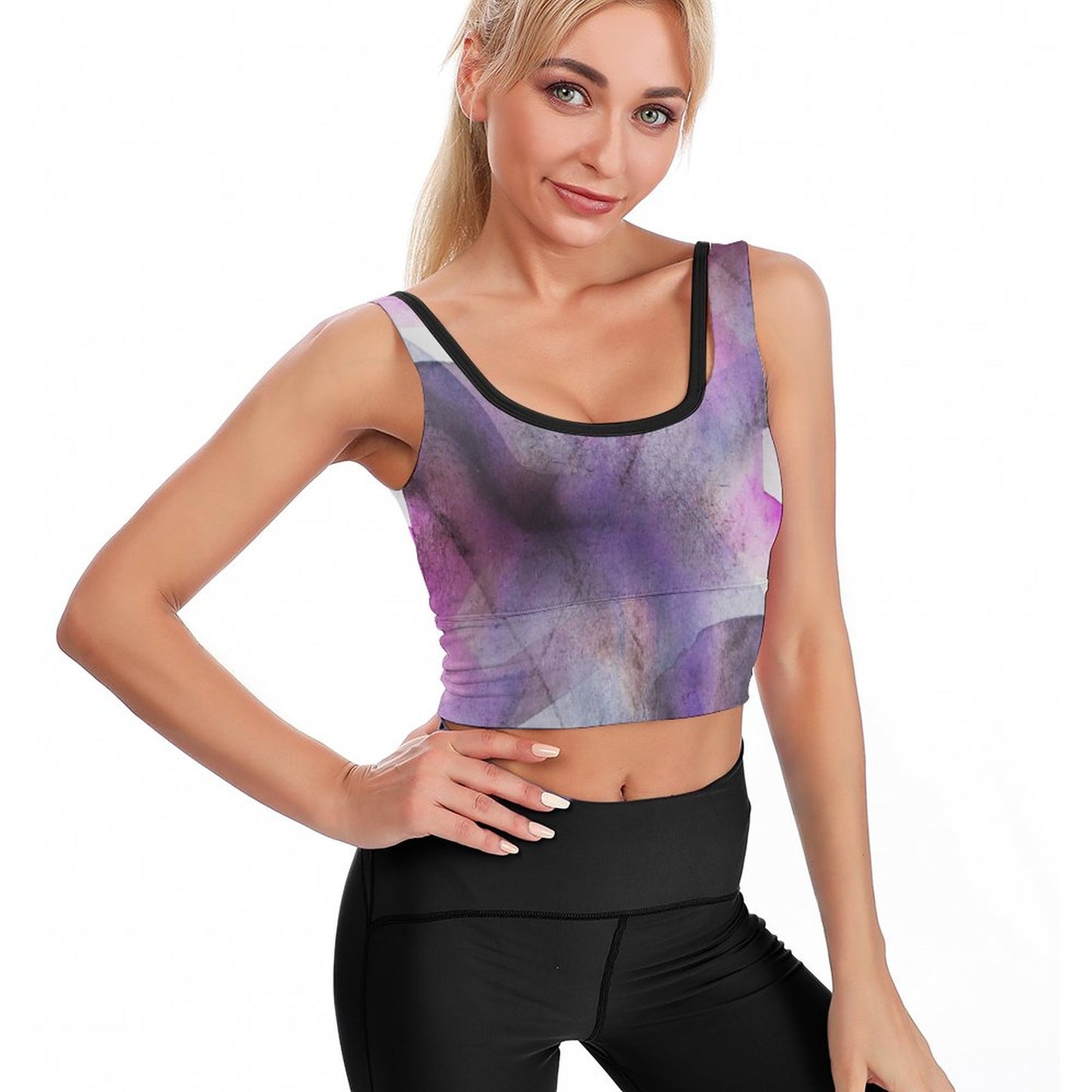 Online DIY Sportswear for Women Yoga Vest Watercolour