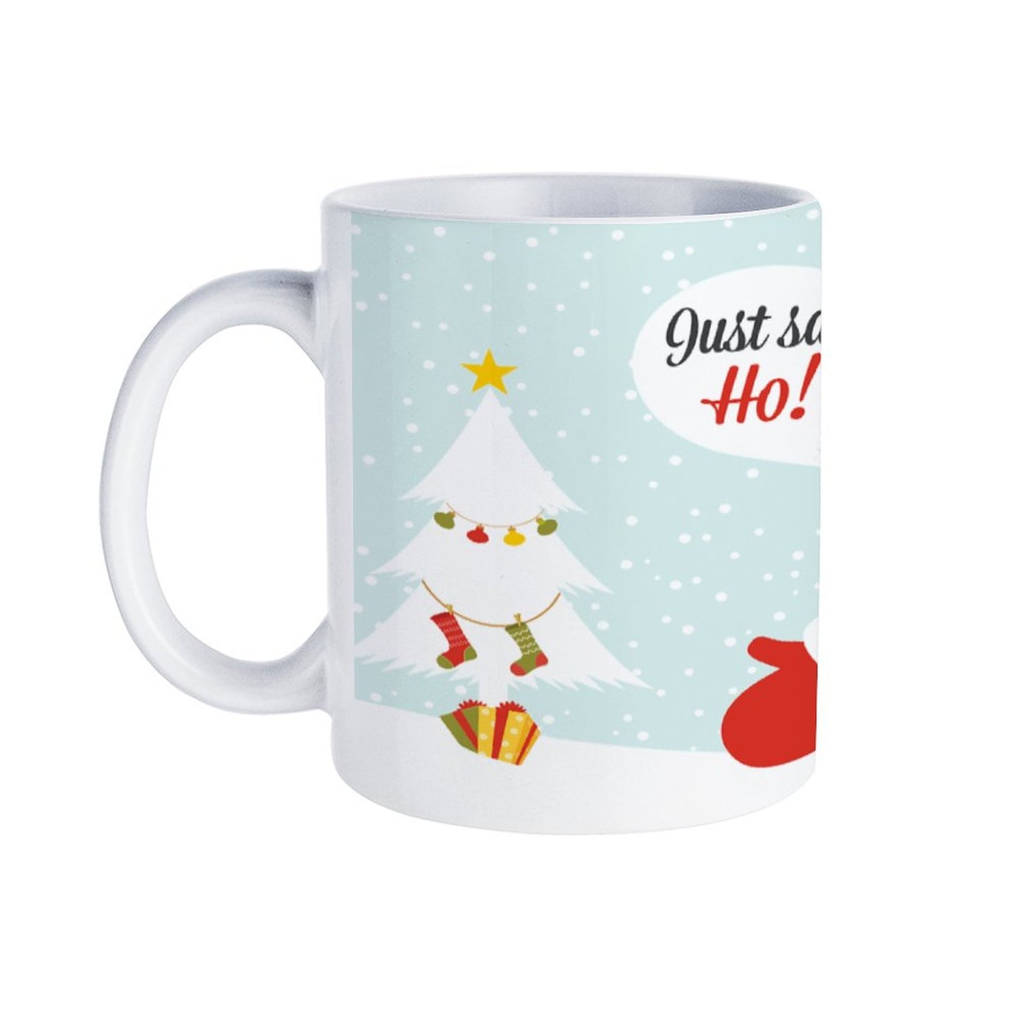 Online DIY White Mug Merry Christmas Happy Santa Claus White-style One Size Full-width Printing