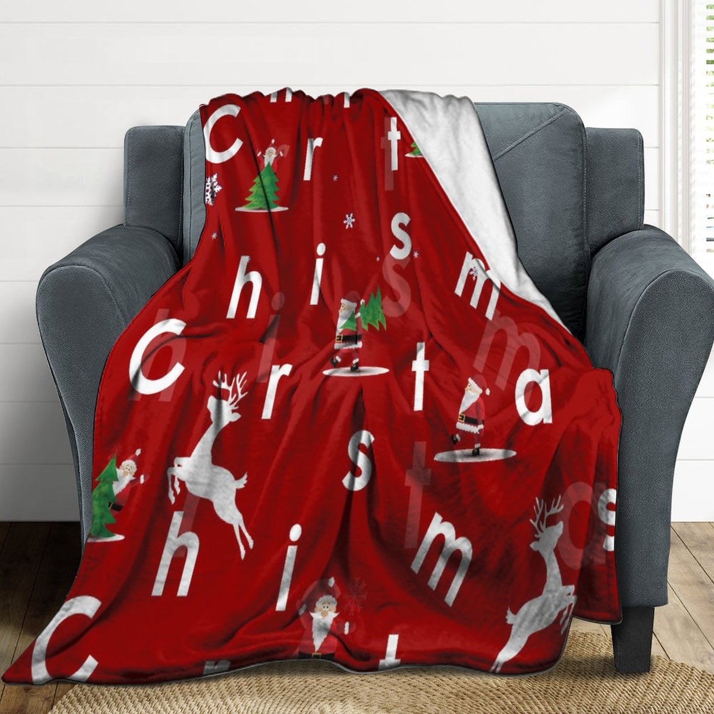 Online DIY Blanket Christmas Elk Happy