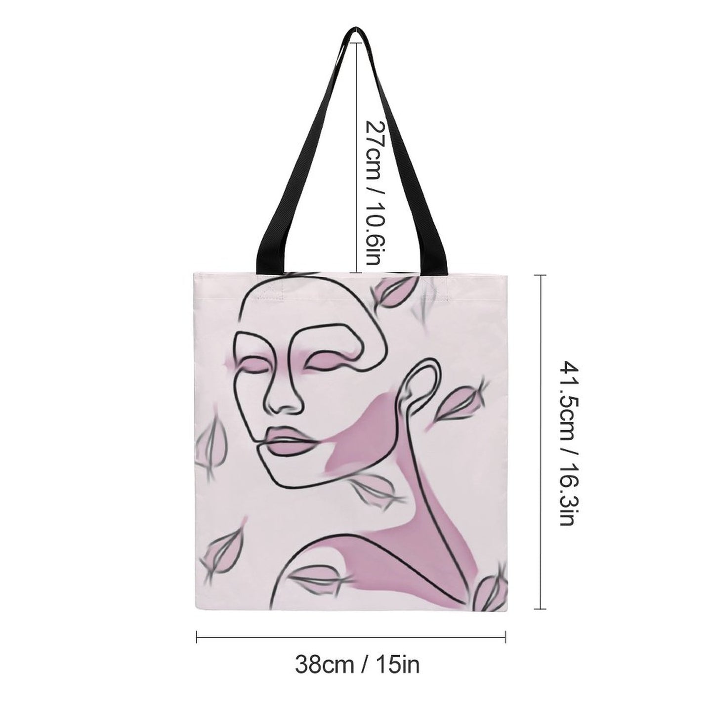 Online Custom DuPont Paper Handbag Waman Face Tote Bag 37.5*41.5cm