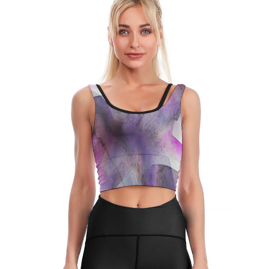 Online DIY Sportswear for Women Yoga Vest Watercolour