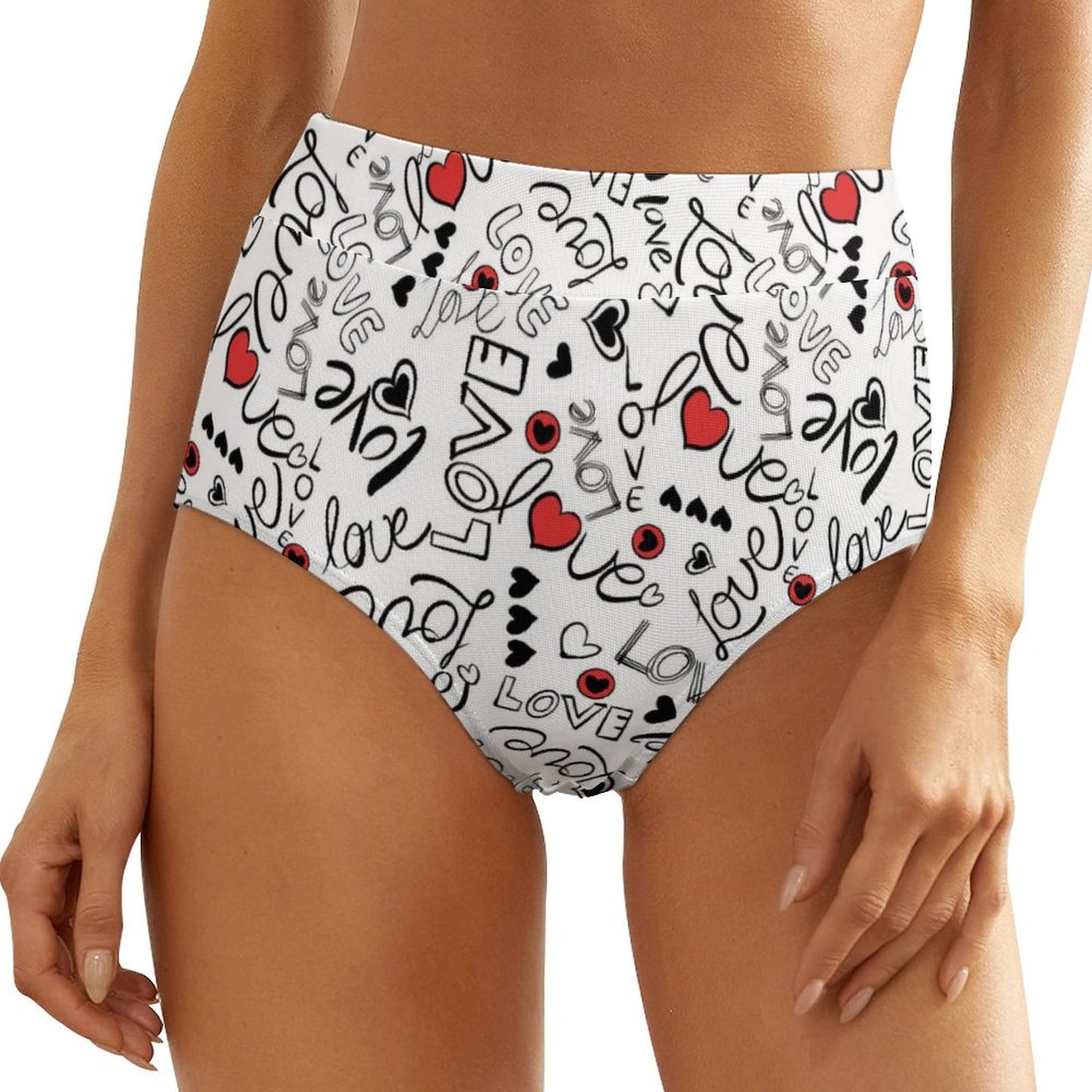 Online DIY Bra Panties Wear for Women Women's High Waist Underwear Love