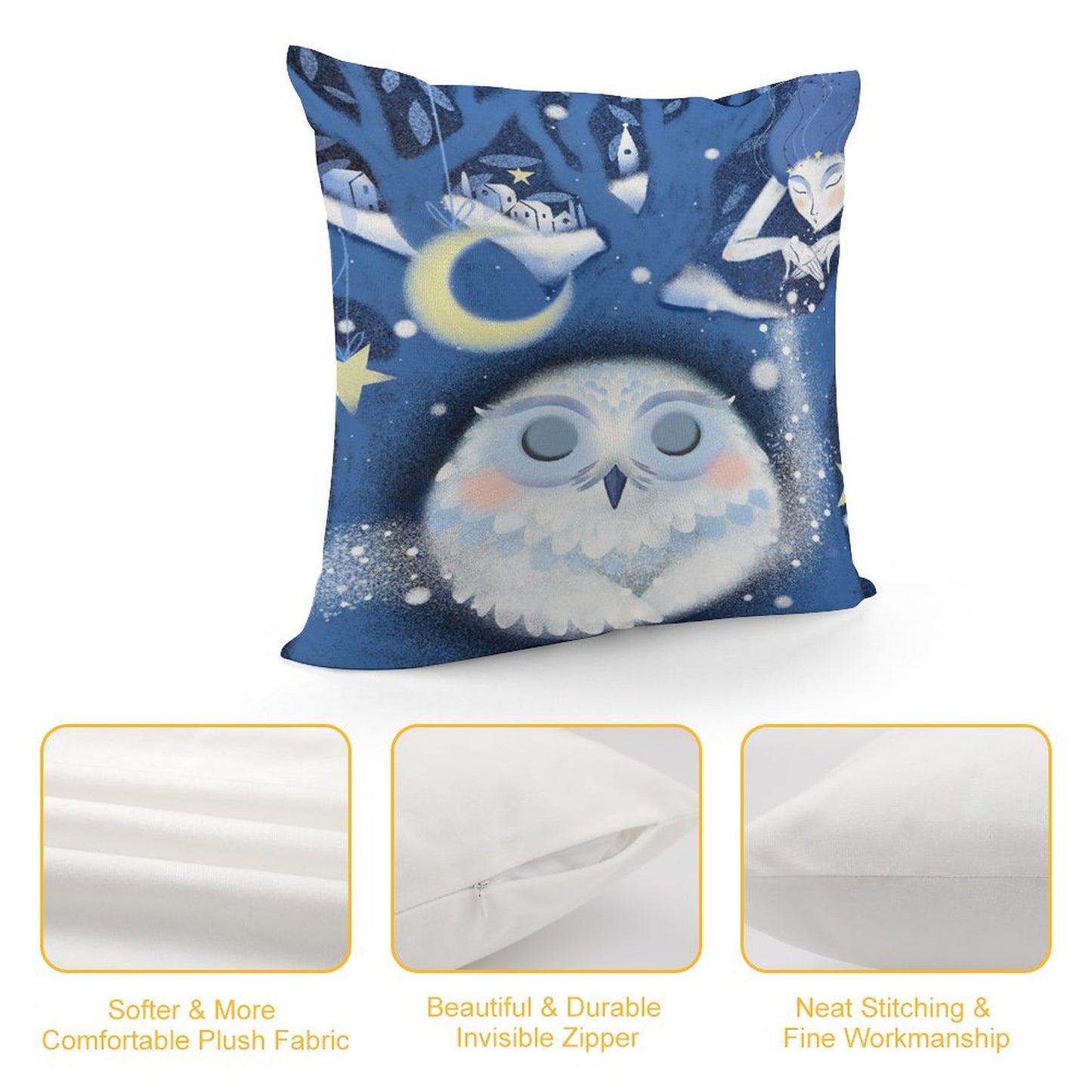 Online DIY Plush Pillow Cover 18"×18" Double-sided Printing Only Pillowcase