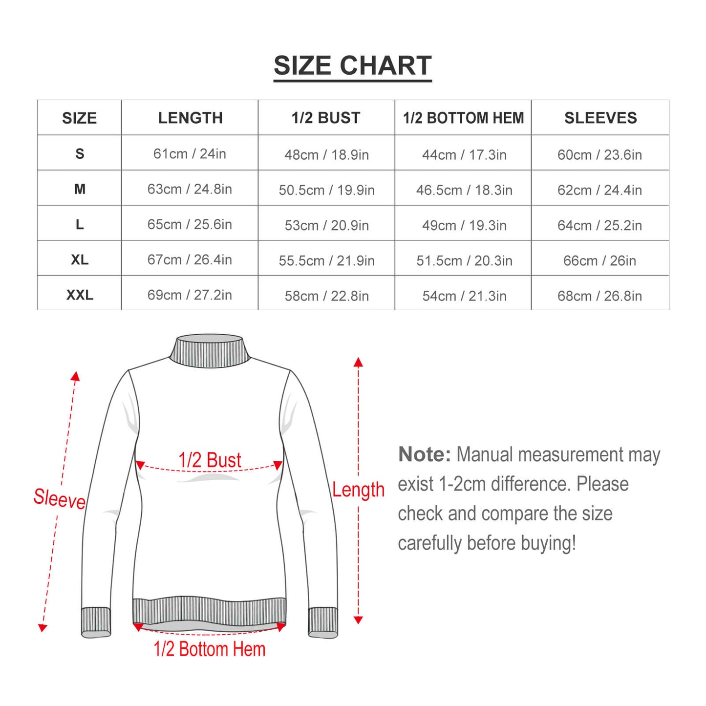 Online Customize Casual Wear for Women Turtleneck for Women Christmas Snow
