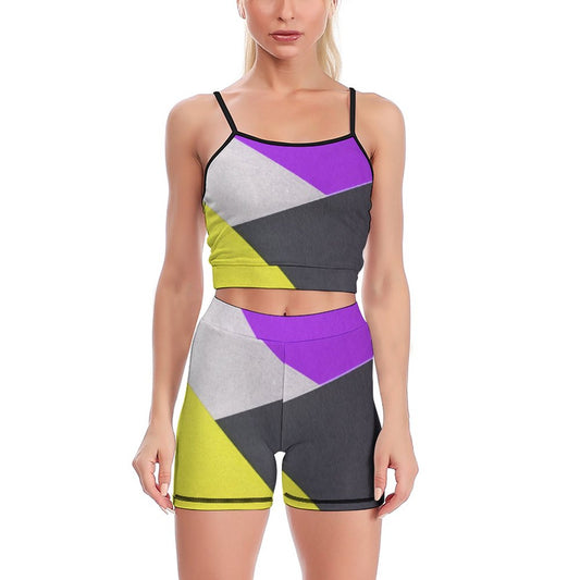 Online Customize Sportswear for Women Ladies' Yoga Suite Color Geometry