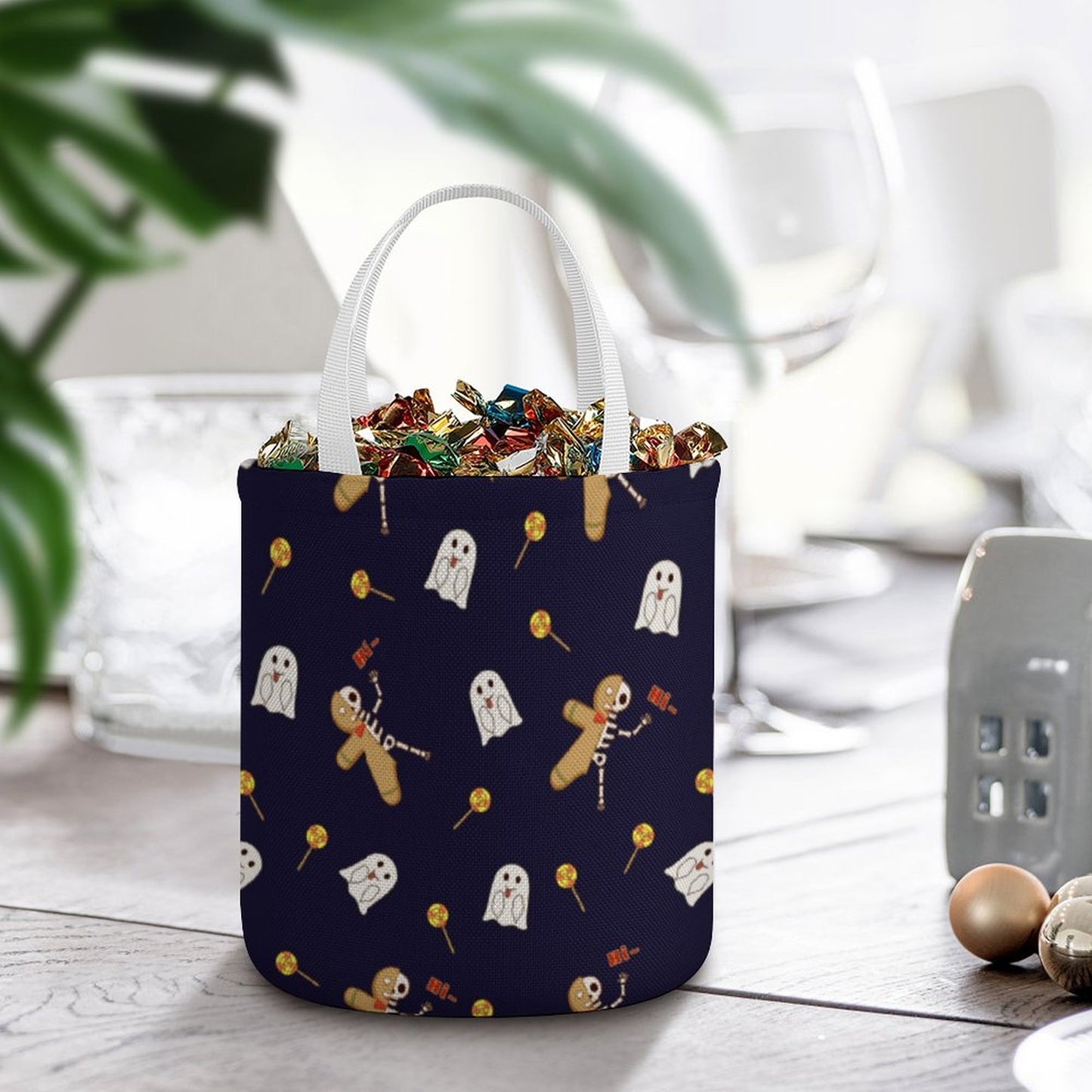 Online DIY Sugar Fruit Basket Halloween Candy Basket Tote Bag