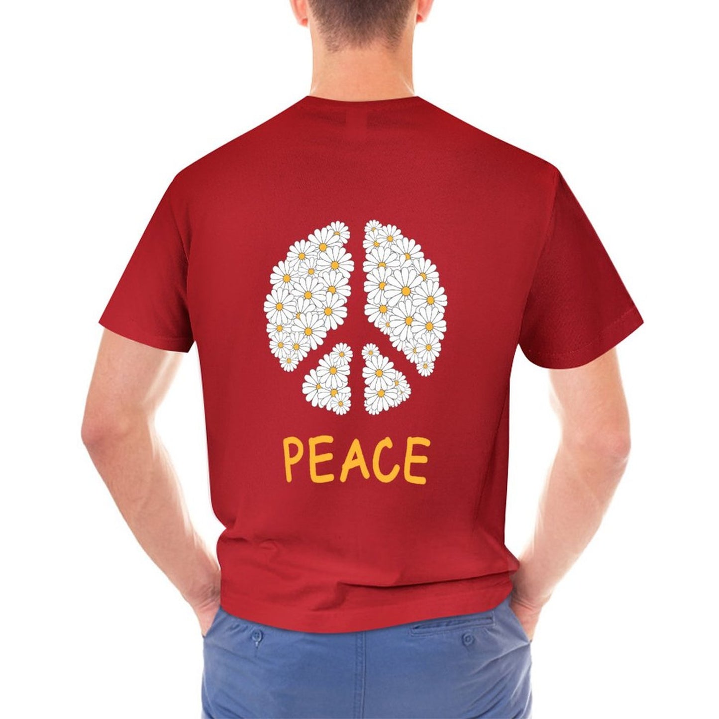 Online Customize T-shirt for Men Gildan T-shirt for Men Peace Against War White Daisies