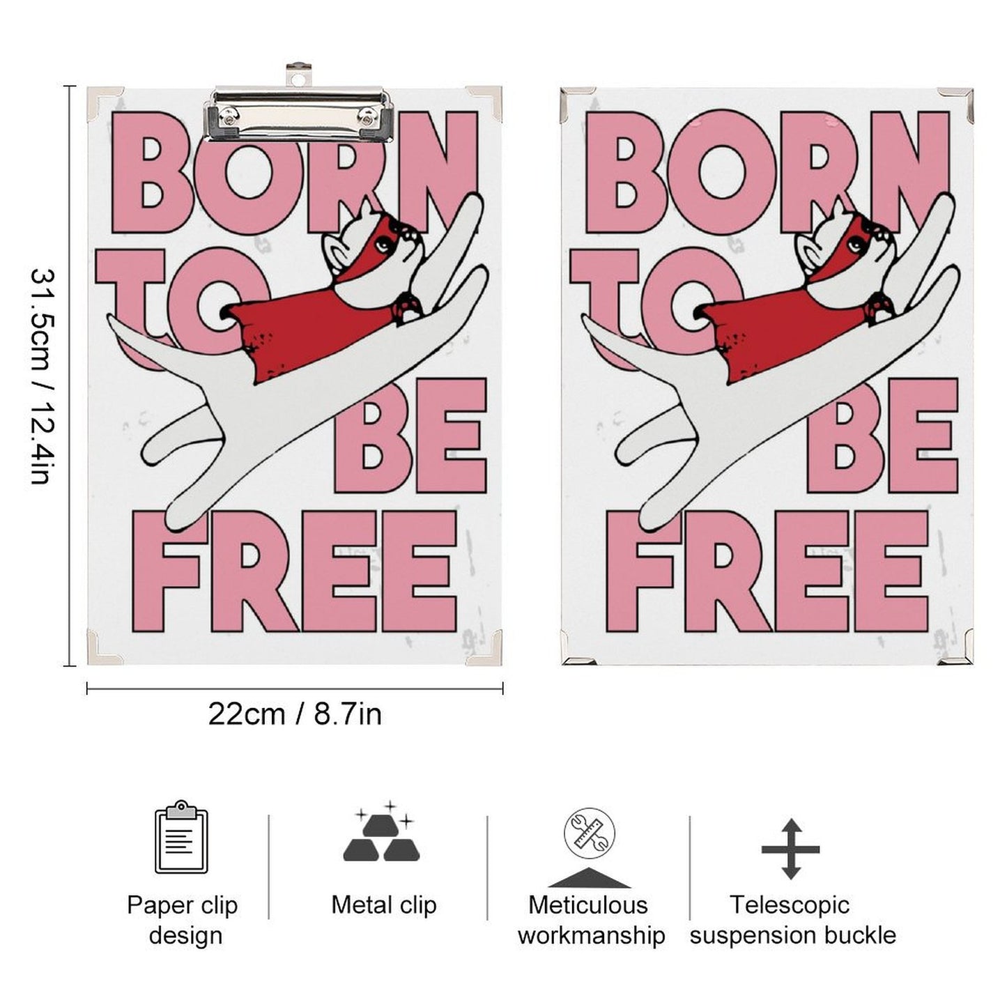Online Customize Clipboard Born to Be Free A4