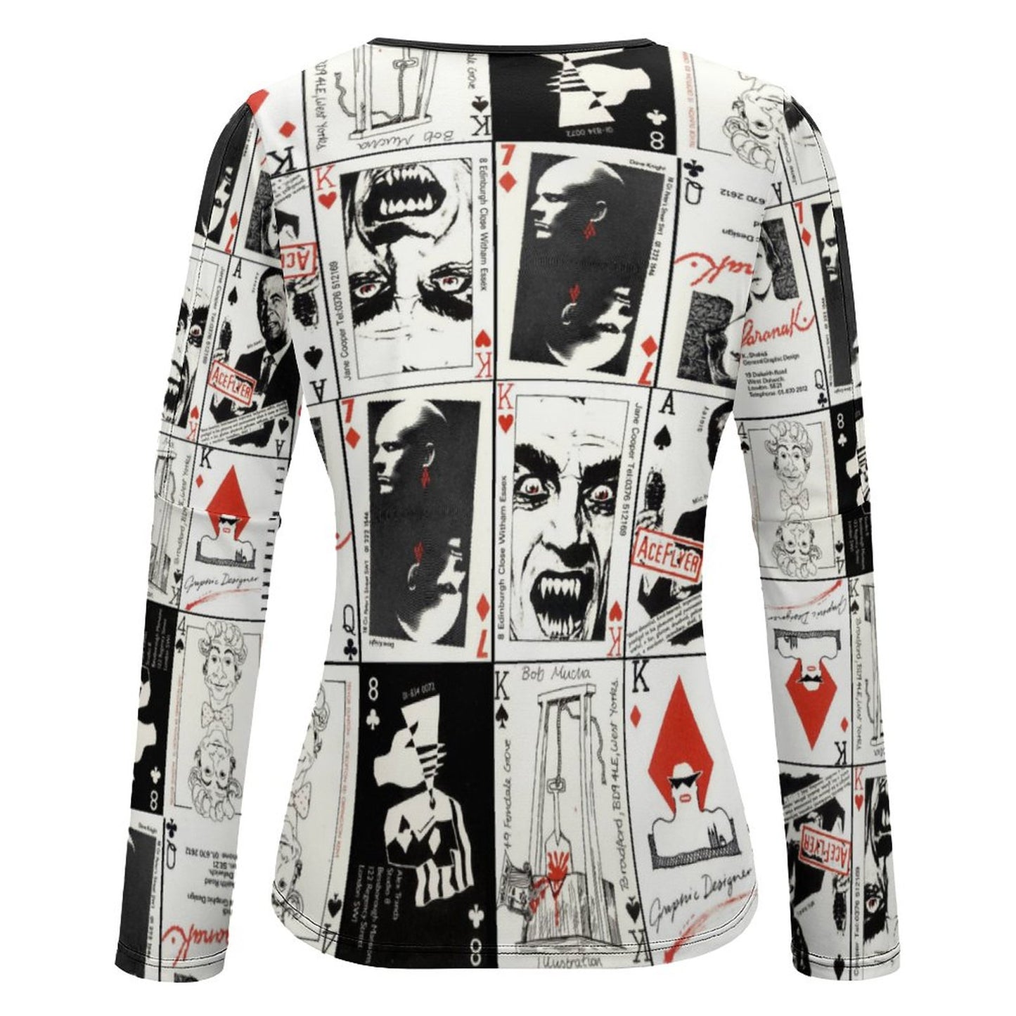 Online Customize T-shirt for Women Crew Neck Pullover Club Poker