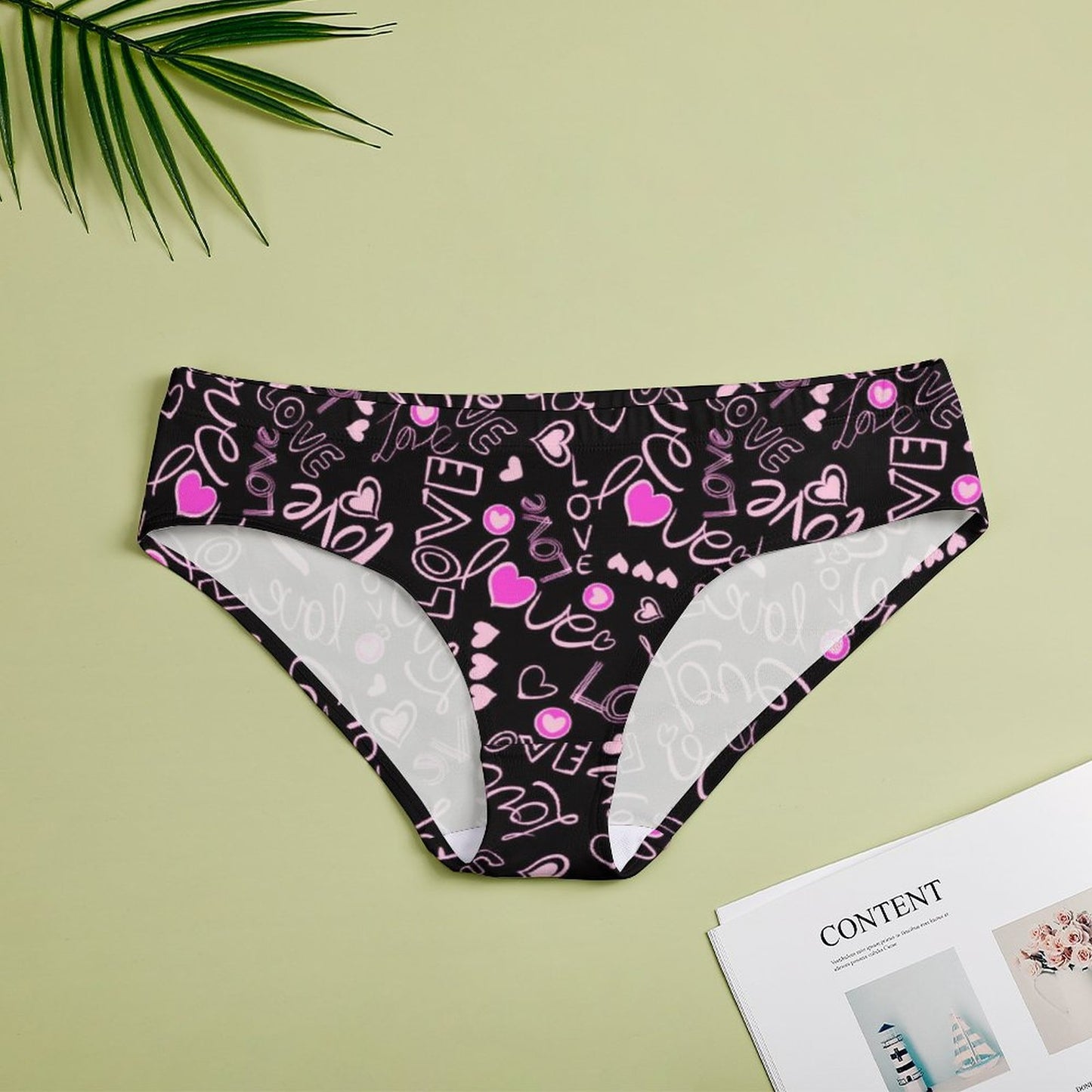 Online DIY Bra Panties Wear for Women Women's Low Waist Underwear Love