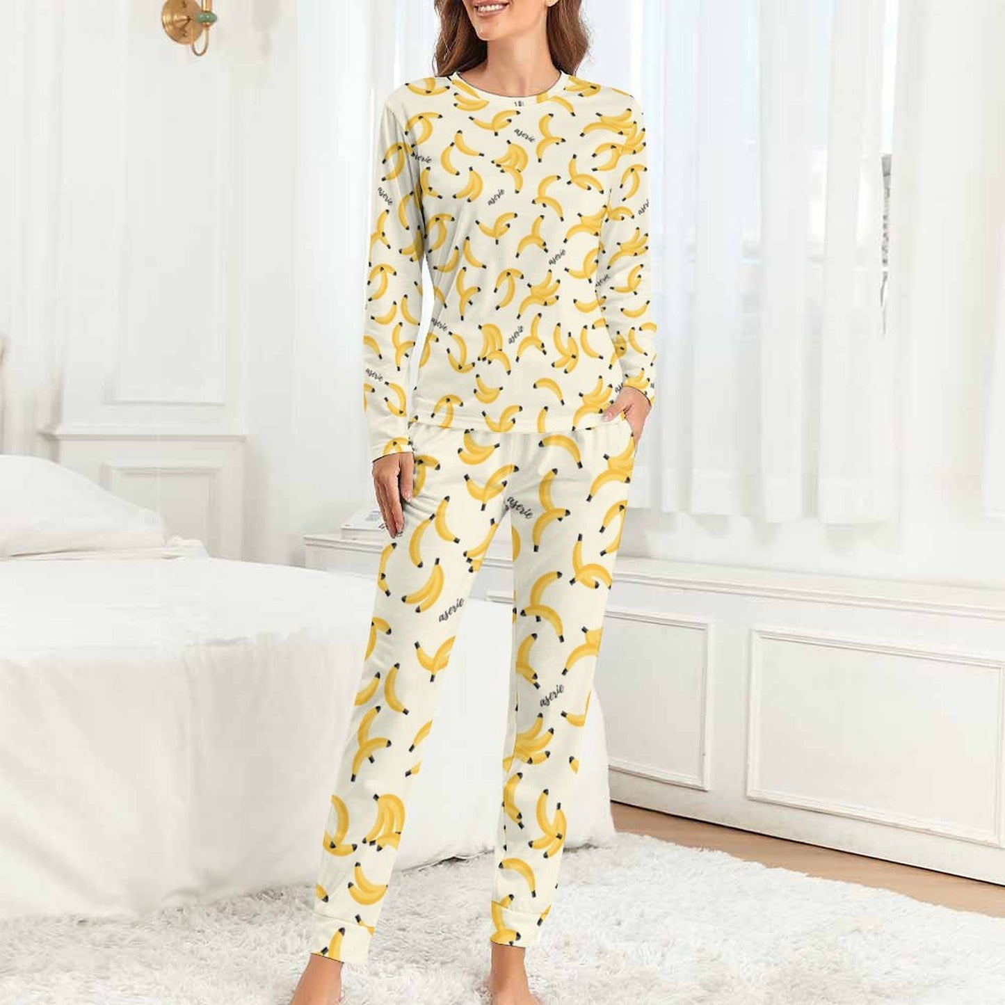 Online Custom Suit for Women Pajamas Two Piece Set Vintage Plaid Pattern