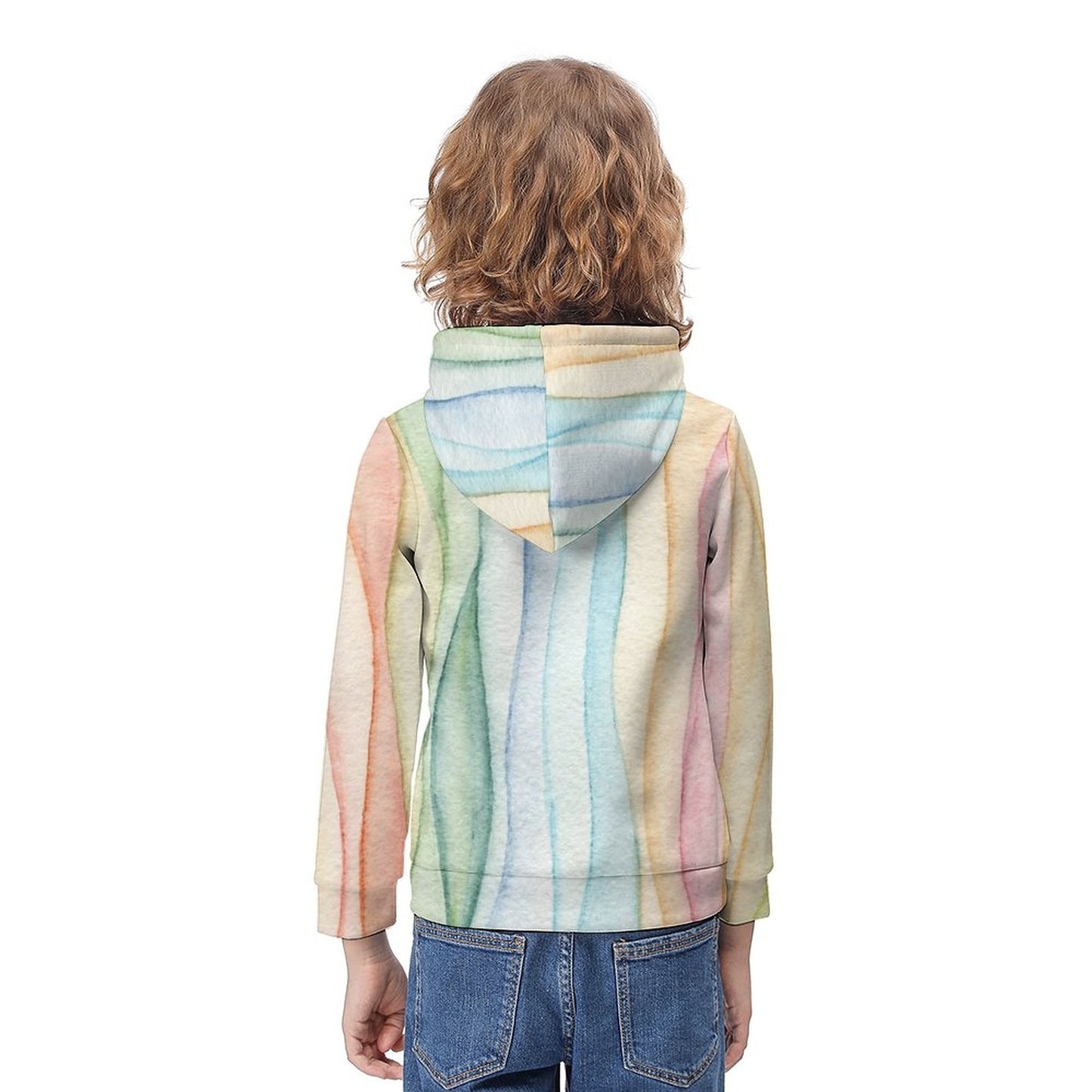 Online Custom Hoodie for Kids Colored Wave Stripe