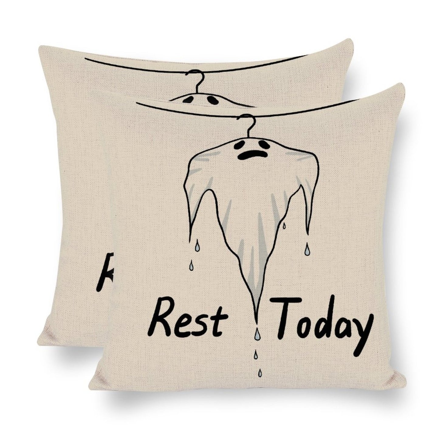 Online Custom Linen Pillow Case Ghost Rest Day 18"×18" Single-sided Printing Only Pillowcase
