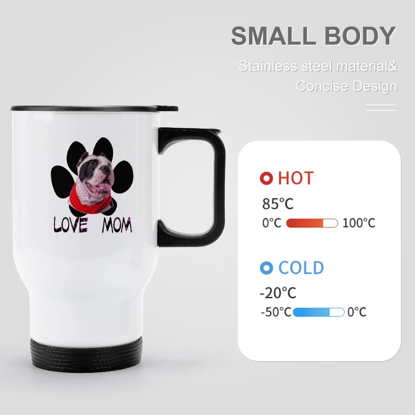 Online DIY Travel Coffee Mug Car Cup Footprints Dog Wave Dot