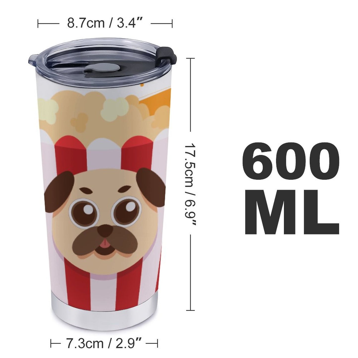 Online Customize Travel Coffee Mug Car Cup Popcorn Bulldog Hamburger One Size