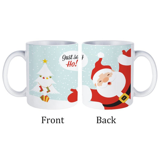 Online DIY White Mug Merry Christmas Happy Santa Claus White-style One Size Full-width Printing