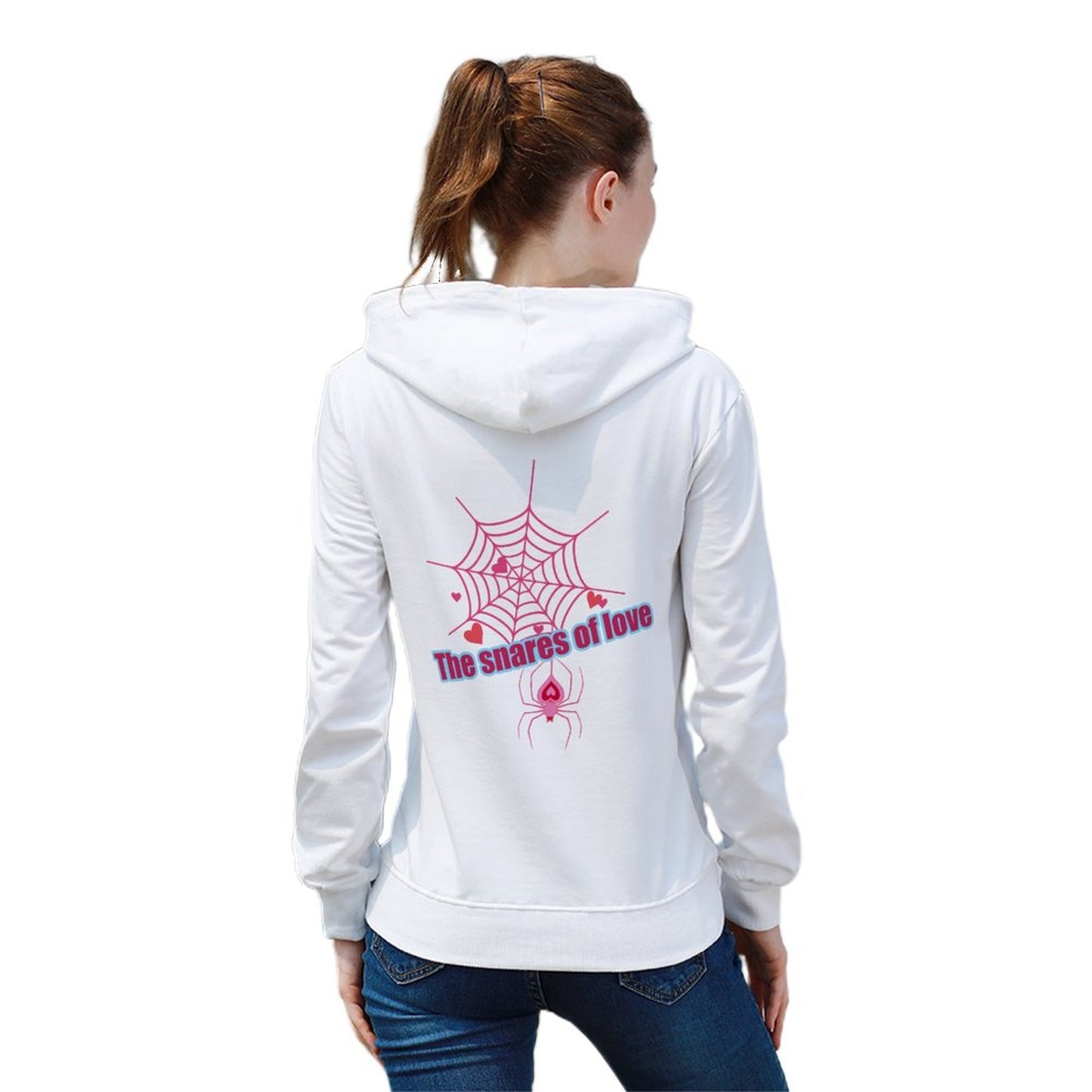 Online DIY Women's Pullover The Snares of Love Spider Pink